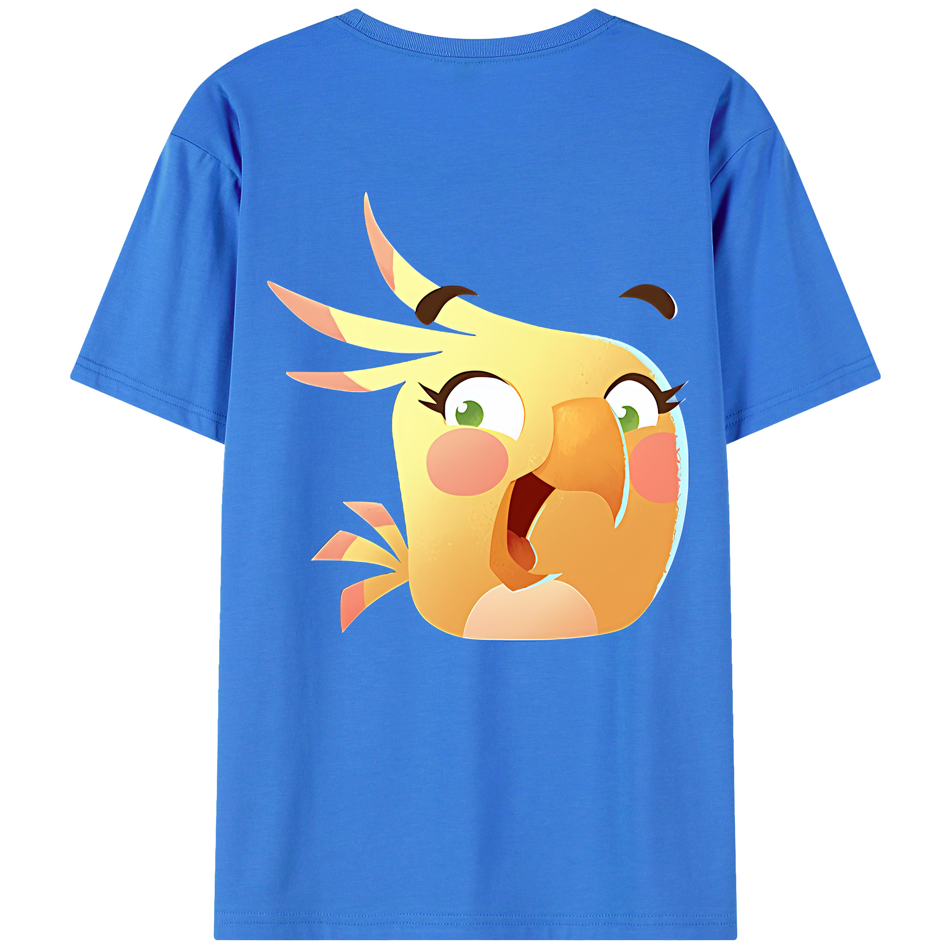 （画像用） Angry Birds アングリーバード 綿100％ メンズ半袖Tシャツ（バックプリント） 通気性