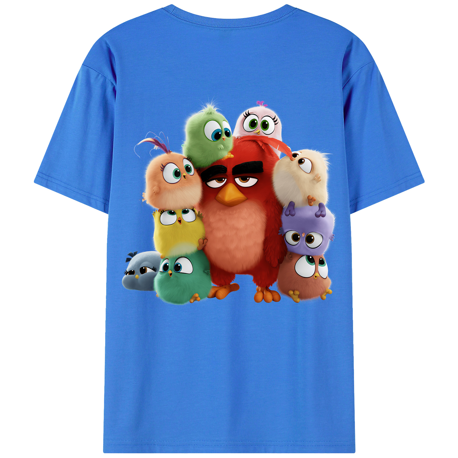 （画像用） Angry Birds アングリーバード 綿100％ メンズ半袖Tシャツ（バックプリント） 通気性