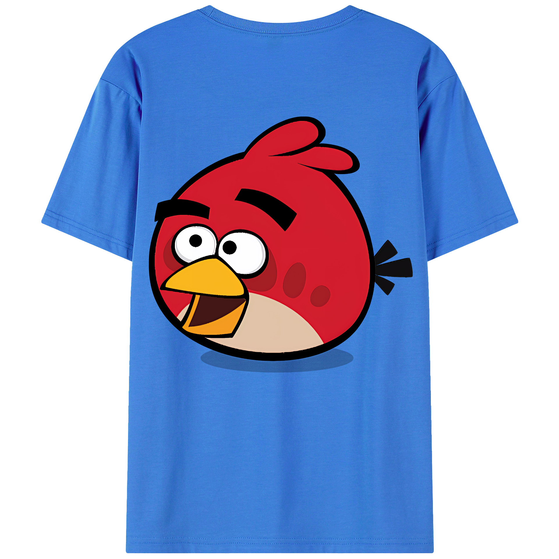 （画像用） Angry Birds アングリーバード 綿100％ メンズ半袖Tシャツ（バックプリント） 通気性