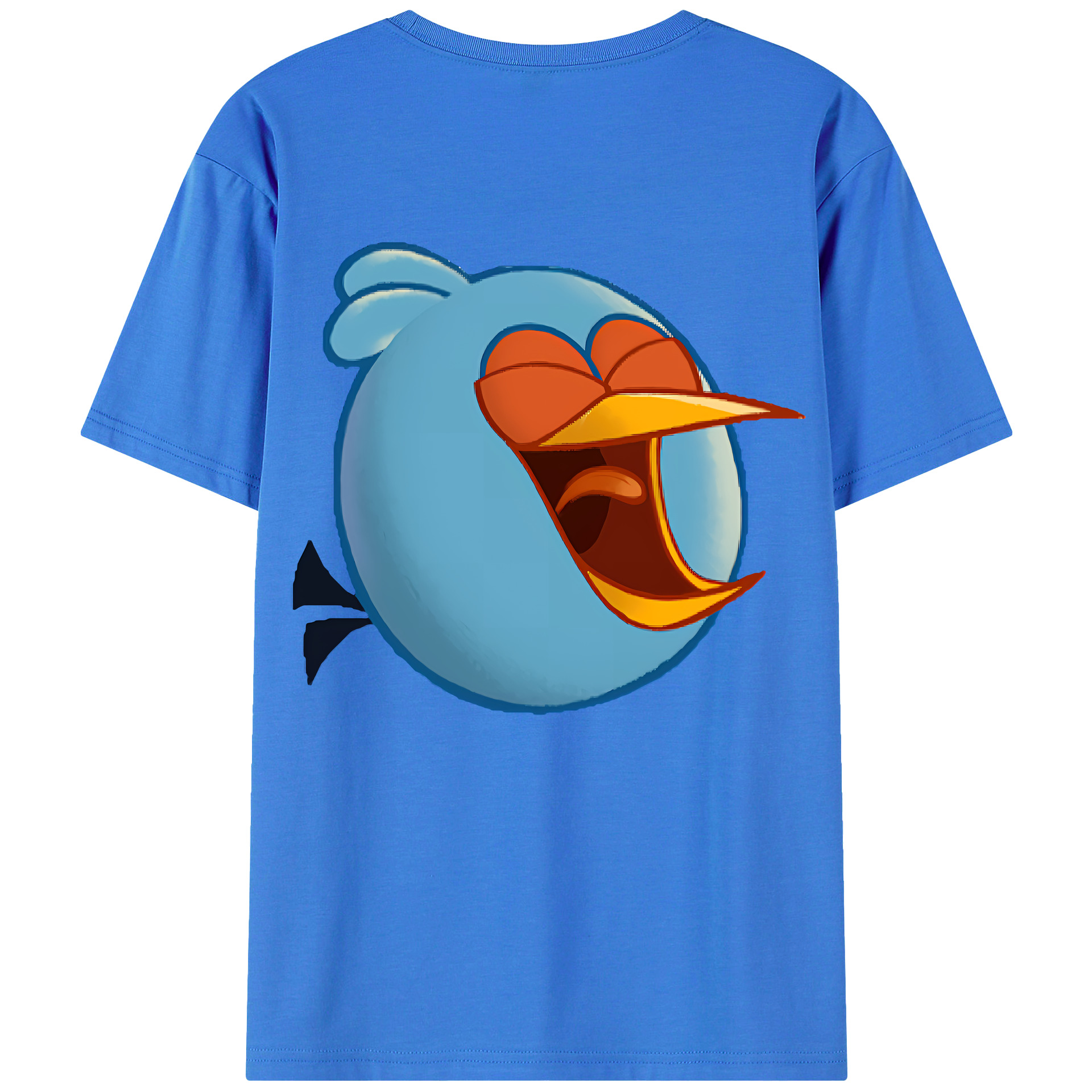（画像用） Angry Birds アングリーバード 綿100％ メンズ半袖Tシャツ（バックプリント） 通気性