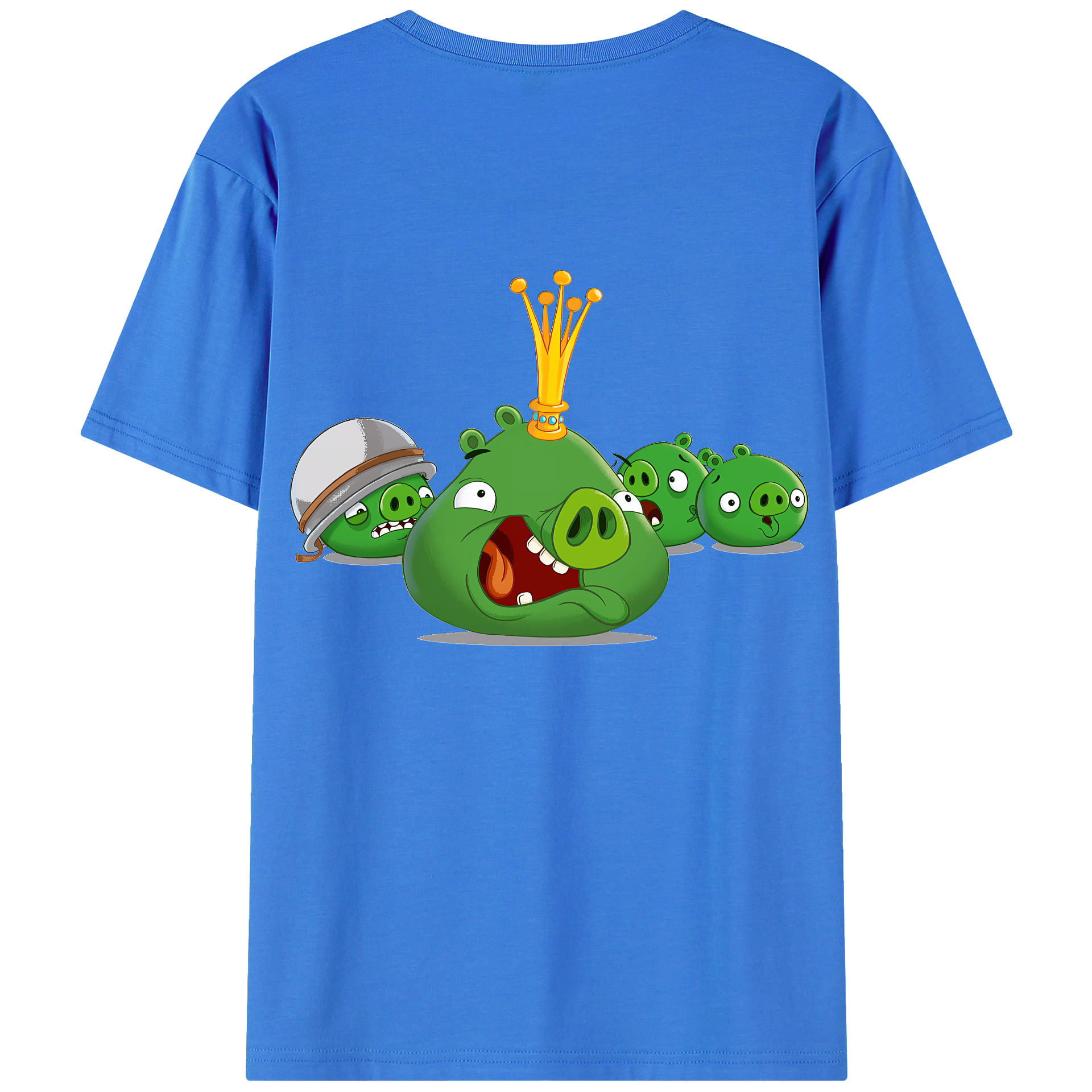（画像用） Angry Birds アングリーバード 綿100％ メンズ半袖Tシャツ（バックプリント） 通気性