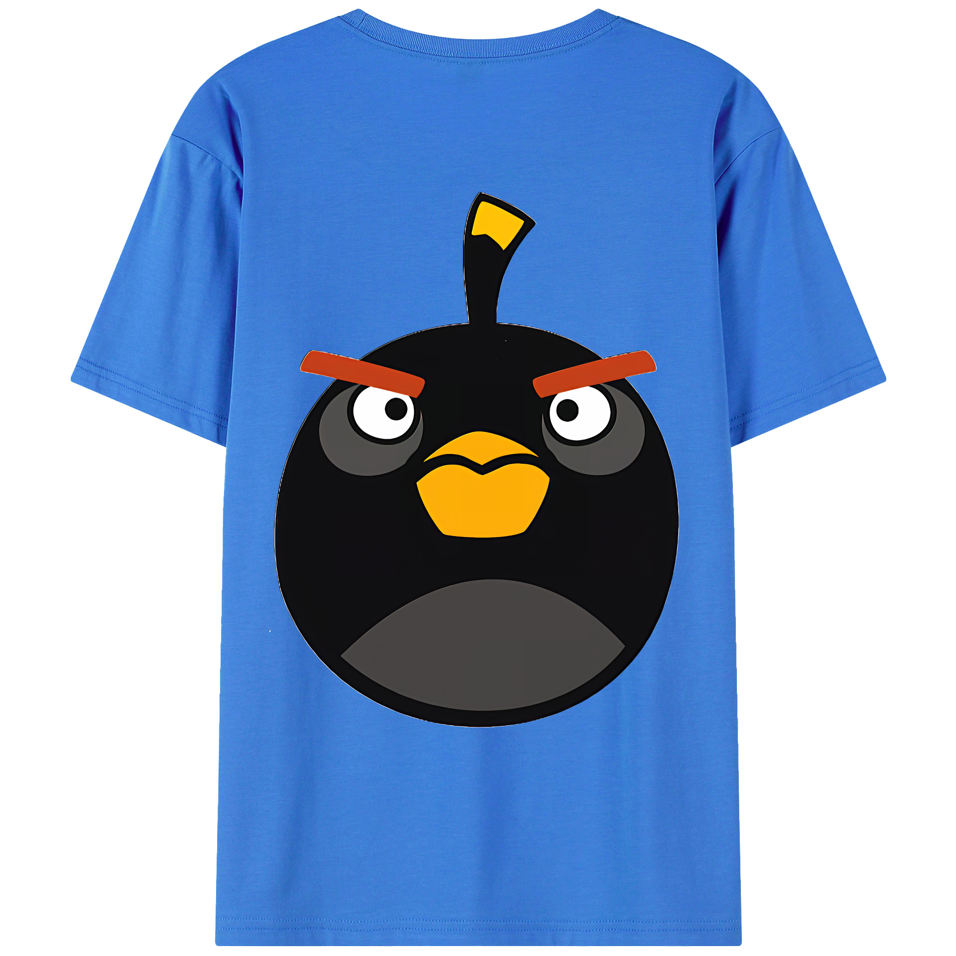 （画像用） Angry Birds アングリーバード 綿100％ メンズ半袖Tシャツ（バックプリント） 通気性