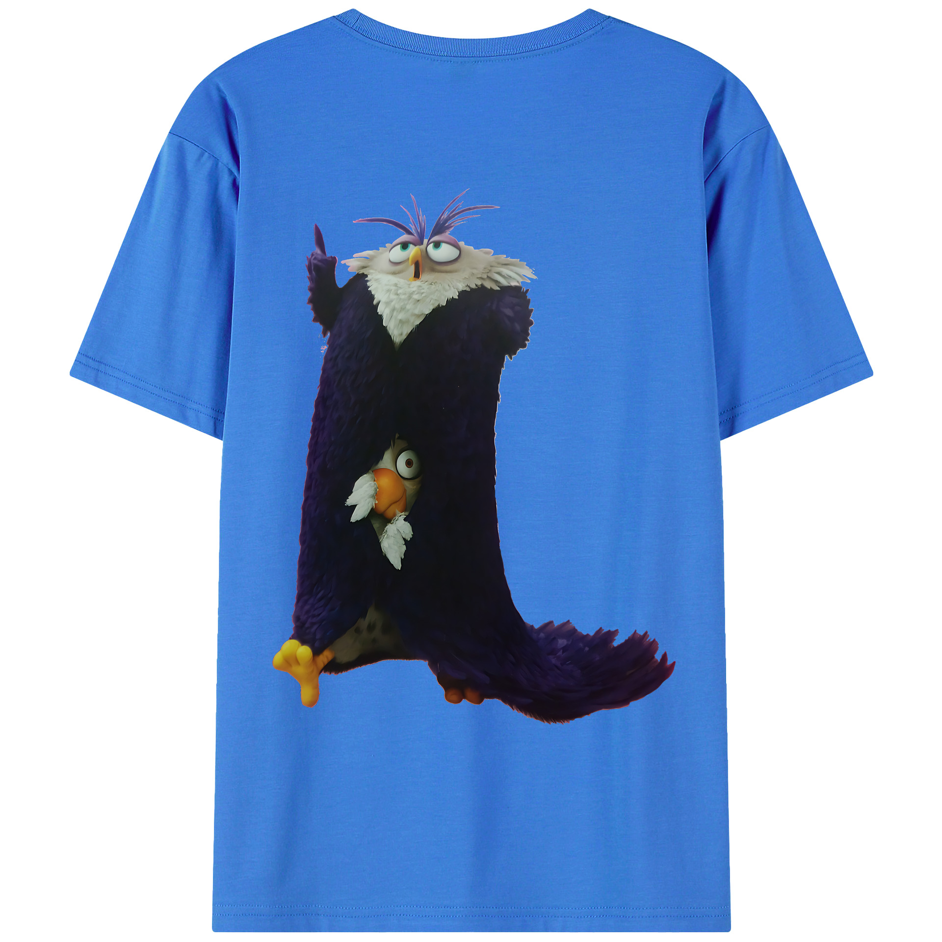 （画像用） Angry Birds アングリーバード 綿100％ メンズ半袖Tシャツ（バックプリント） 通気性