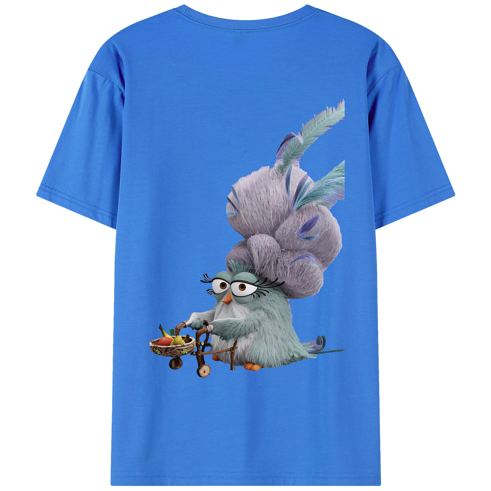（画像用） Angry Birds アングリーバード 綿100％ メンズ半袖Tシャツ（バックプリント） 通気性
