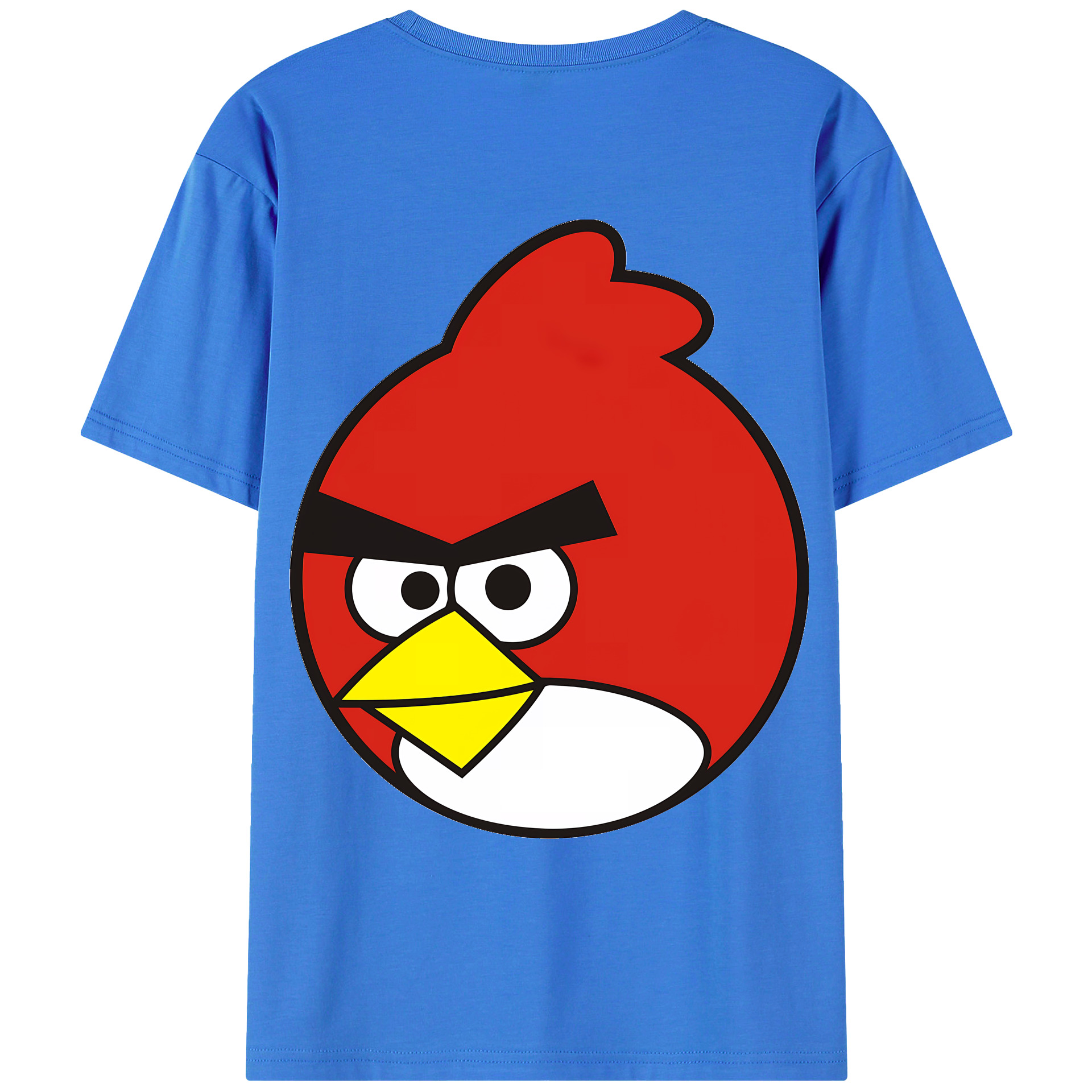 （画像用） Angry Birds アングリーバード 綿100％ メンズ半袖Tシャツ（バックプリント） 通気性