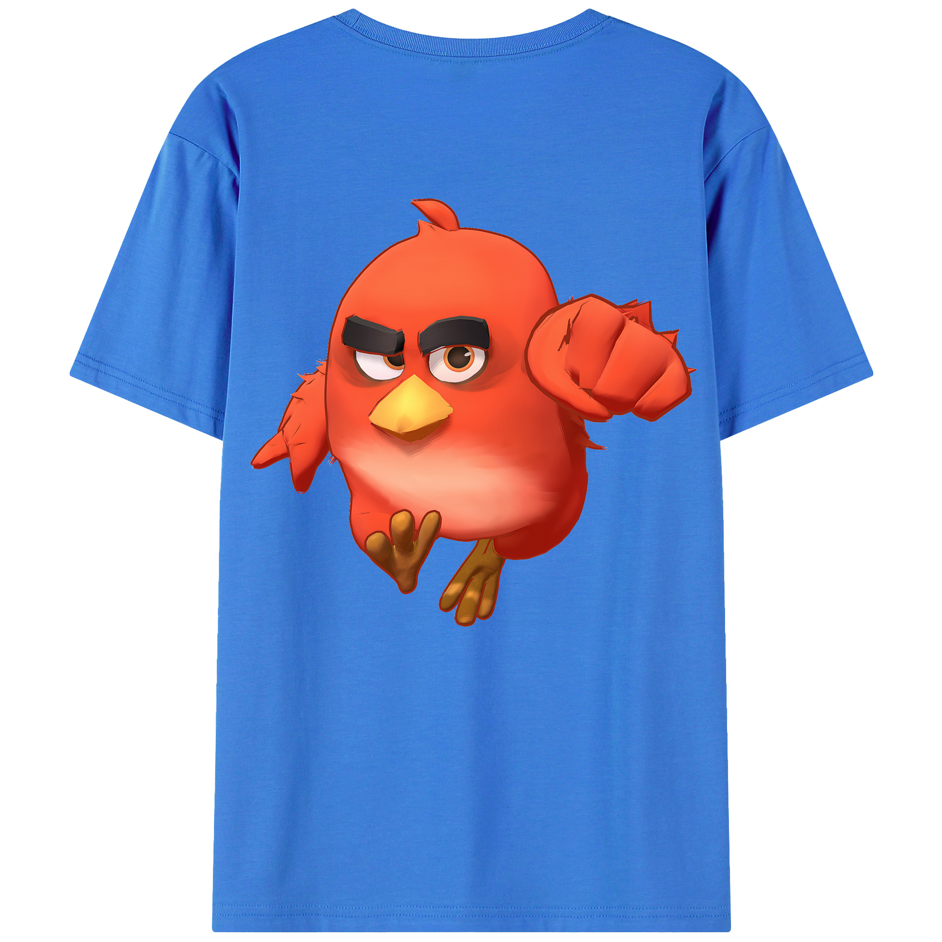 （画像用） Angry Birds アングリーバード 綿100％ メンズ半袖Tシャツ（バックプリント） 通気性