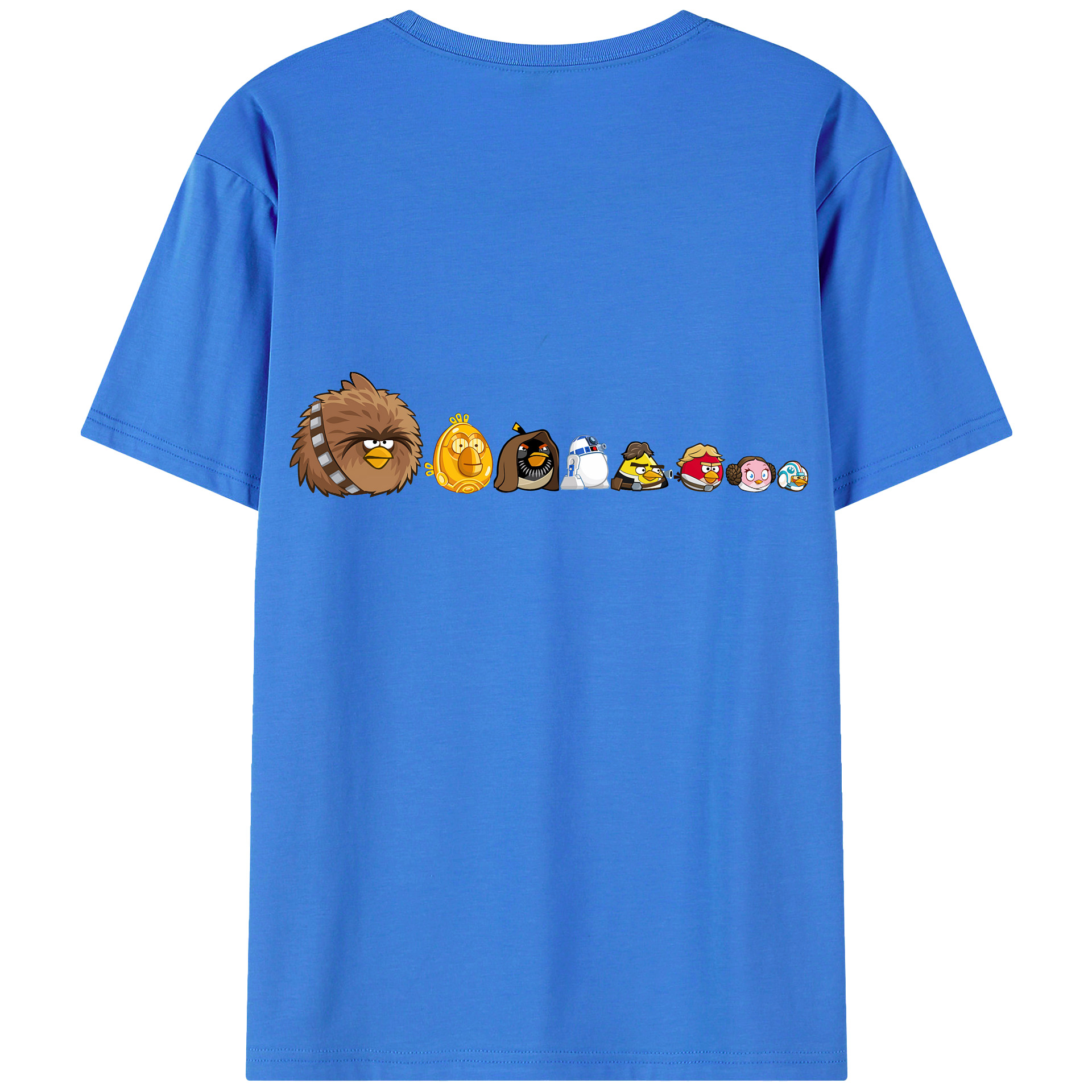 （画像用） Angry Birds アングリーバード 綿100％ メンズ半袖Tシャツ（バックプリント） 通気性