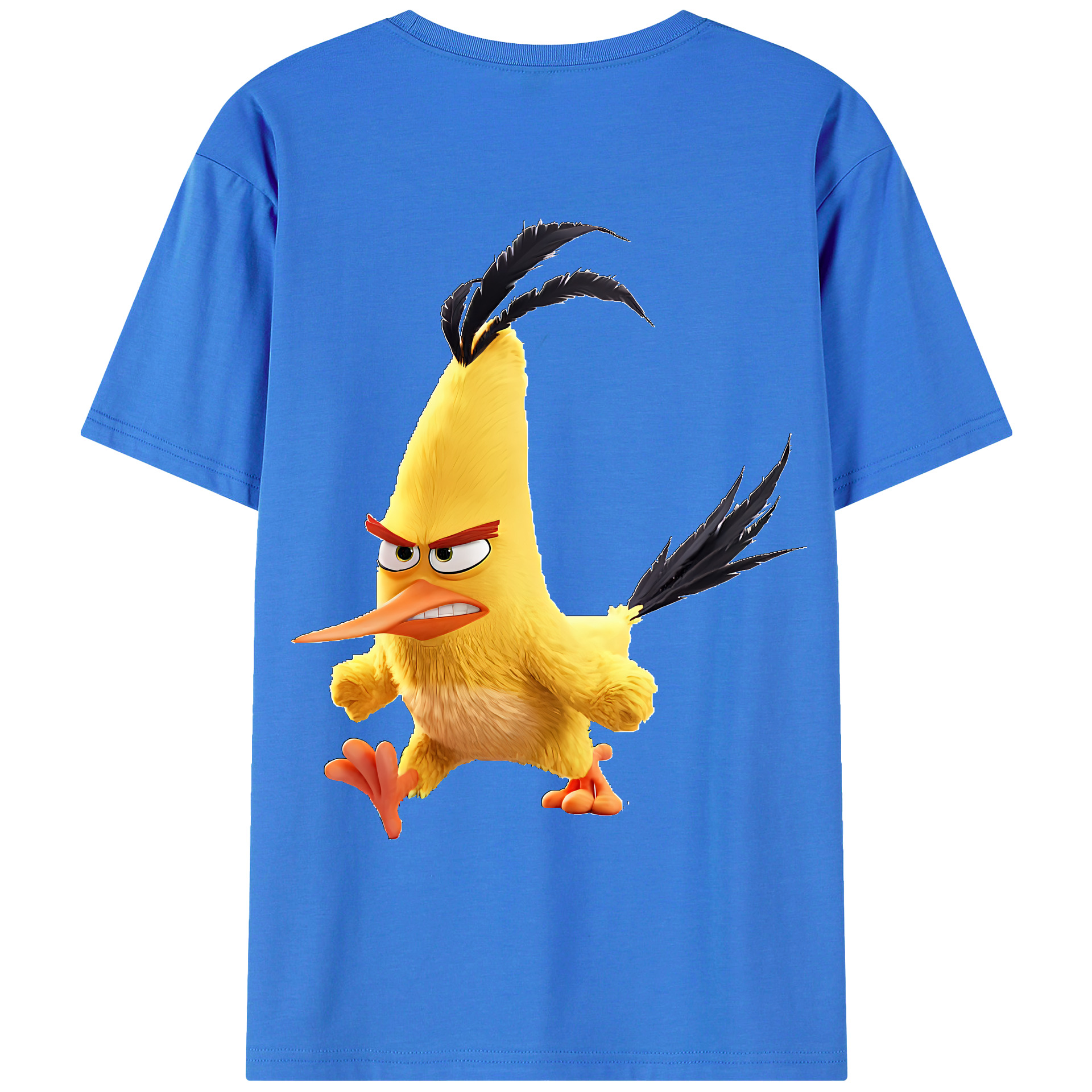 （画像用） Angry Birds アングリーバード 綿100％ メンズ半袖Tシャツ（バックプリント） 通気性