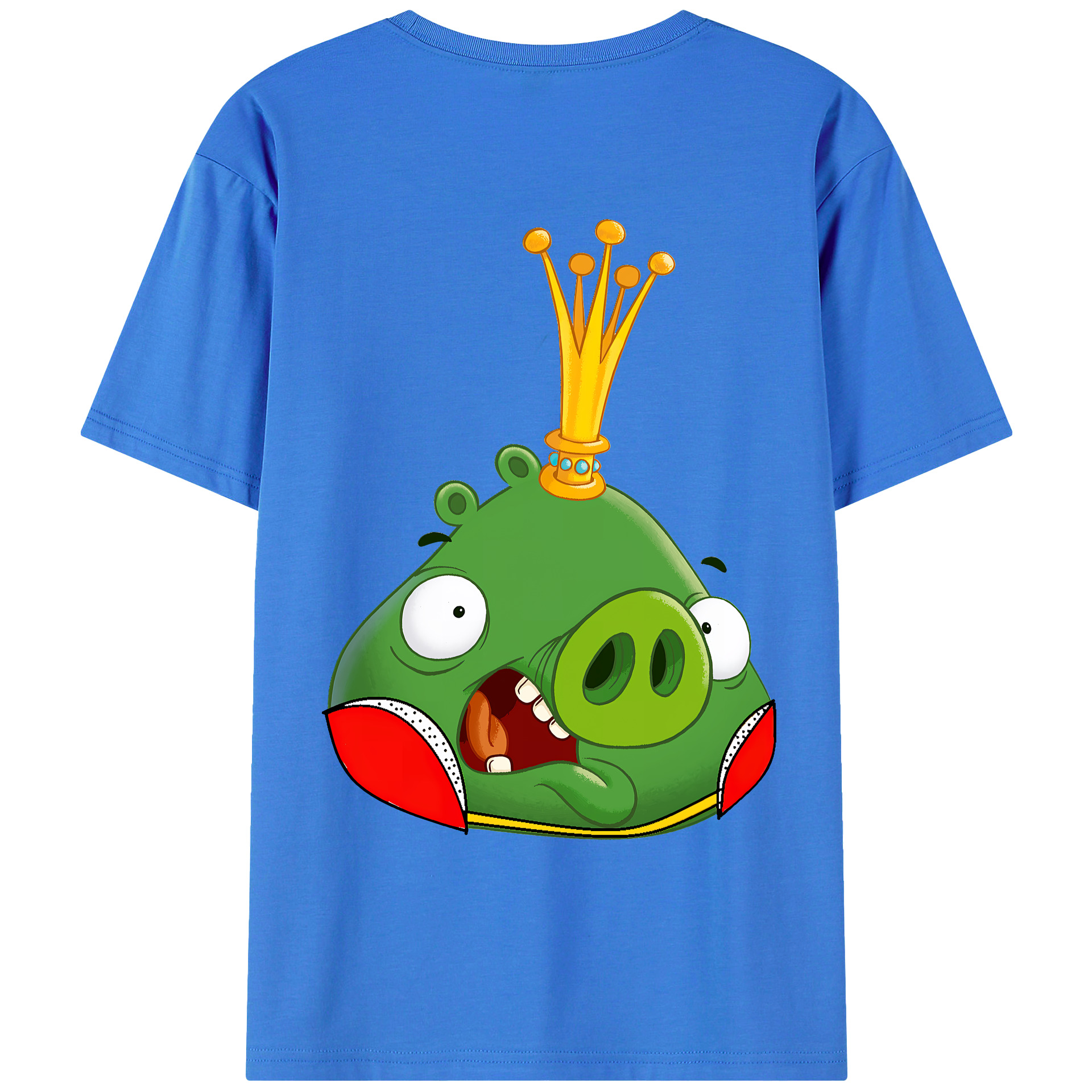 （画像用） Angry Birds アングリーバード 綿100％ メンズ半袖Tシャツ（バックプリント） 通気性