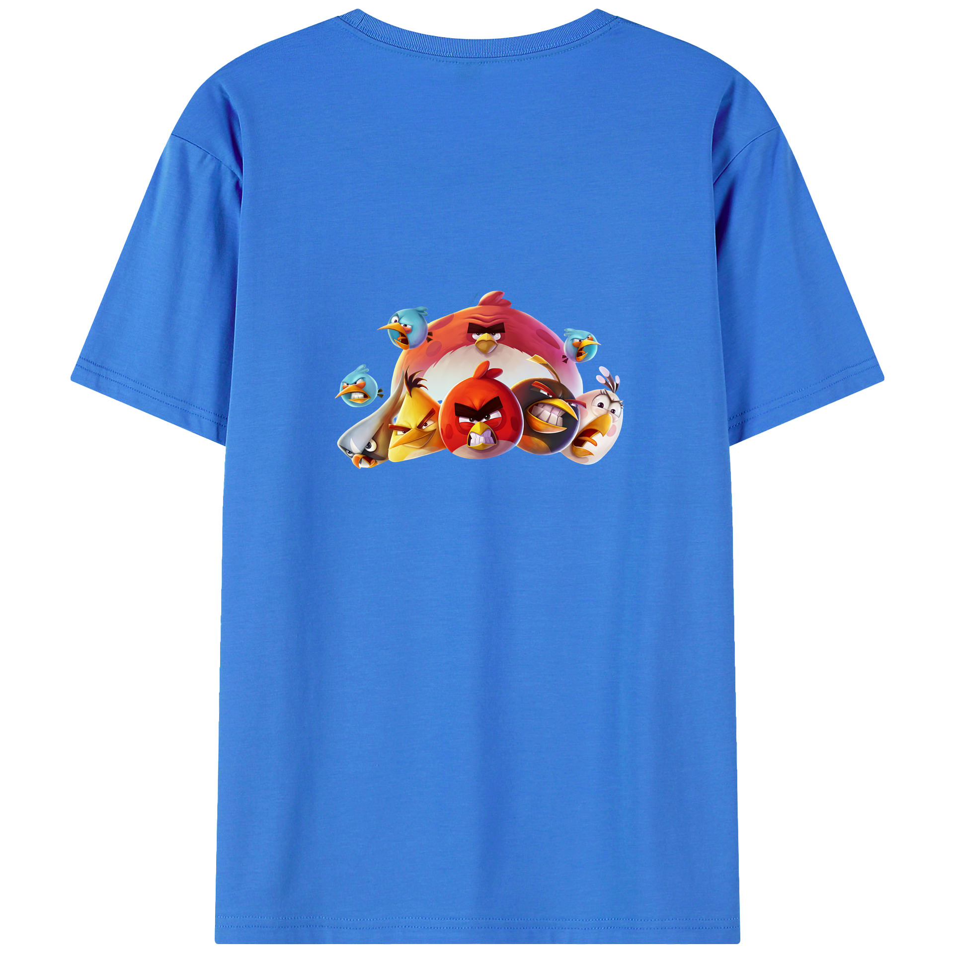 （画像用） Angry Birds アングリーバード 綿100％ メンズ半袖Tシャツ（バックプリント） 通気性