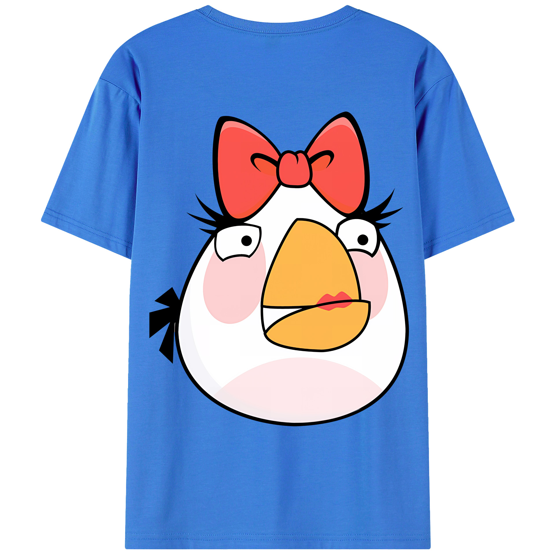（画像用） Angry Birds アングリーバード 綿100％ メンズ半袖Tシャツ（バックプリント） 通気性