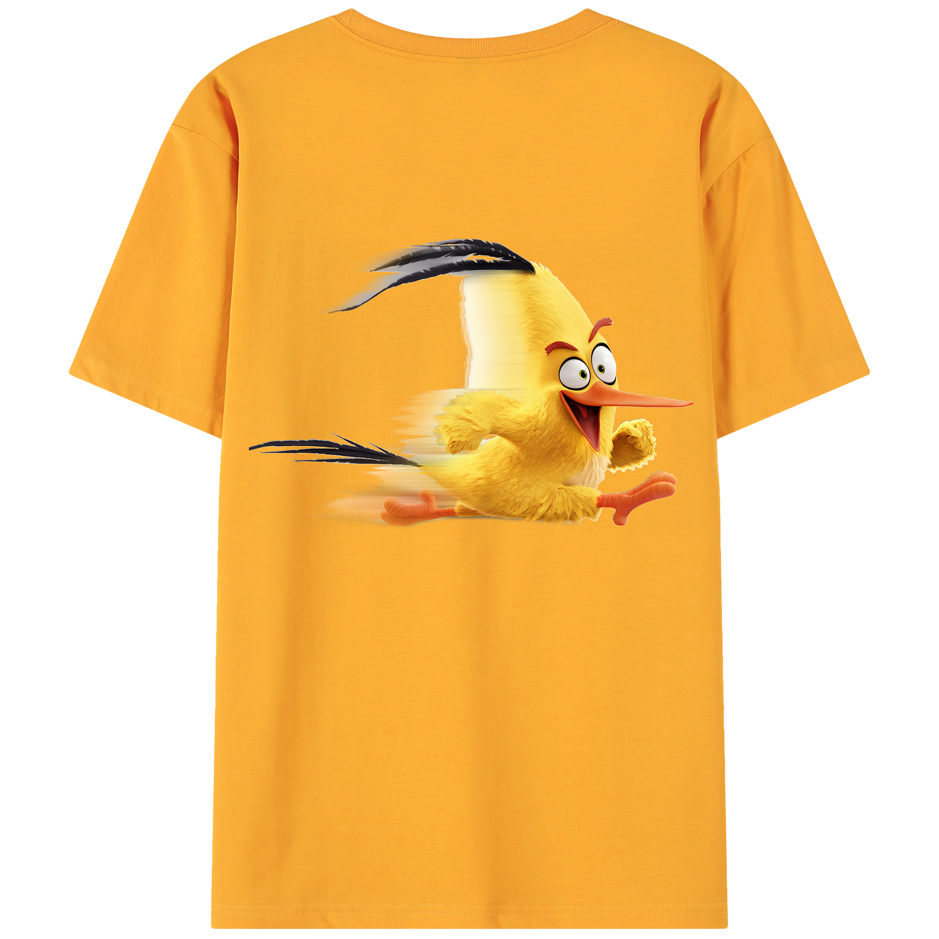 （画像用） Angry Birds アングリーバード 綿100％ メンズ半袖Tシャツ（バックプリント） 通気性
