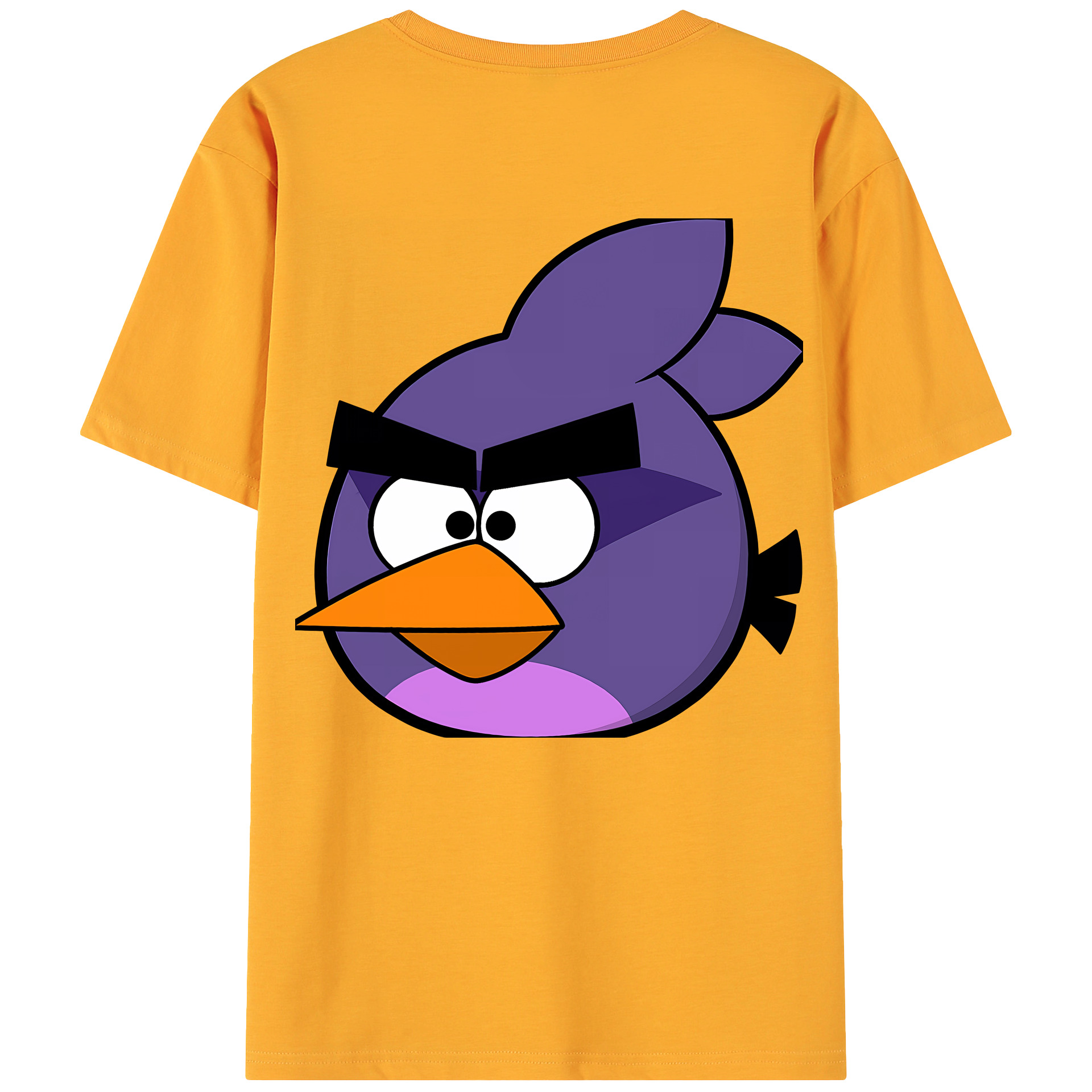 （画像用） Angry Birds アングリーバード 綿100％ メンズ半袖Tシャツ（バックプリント） 通気性