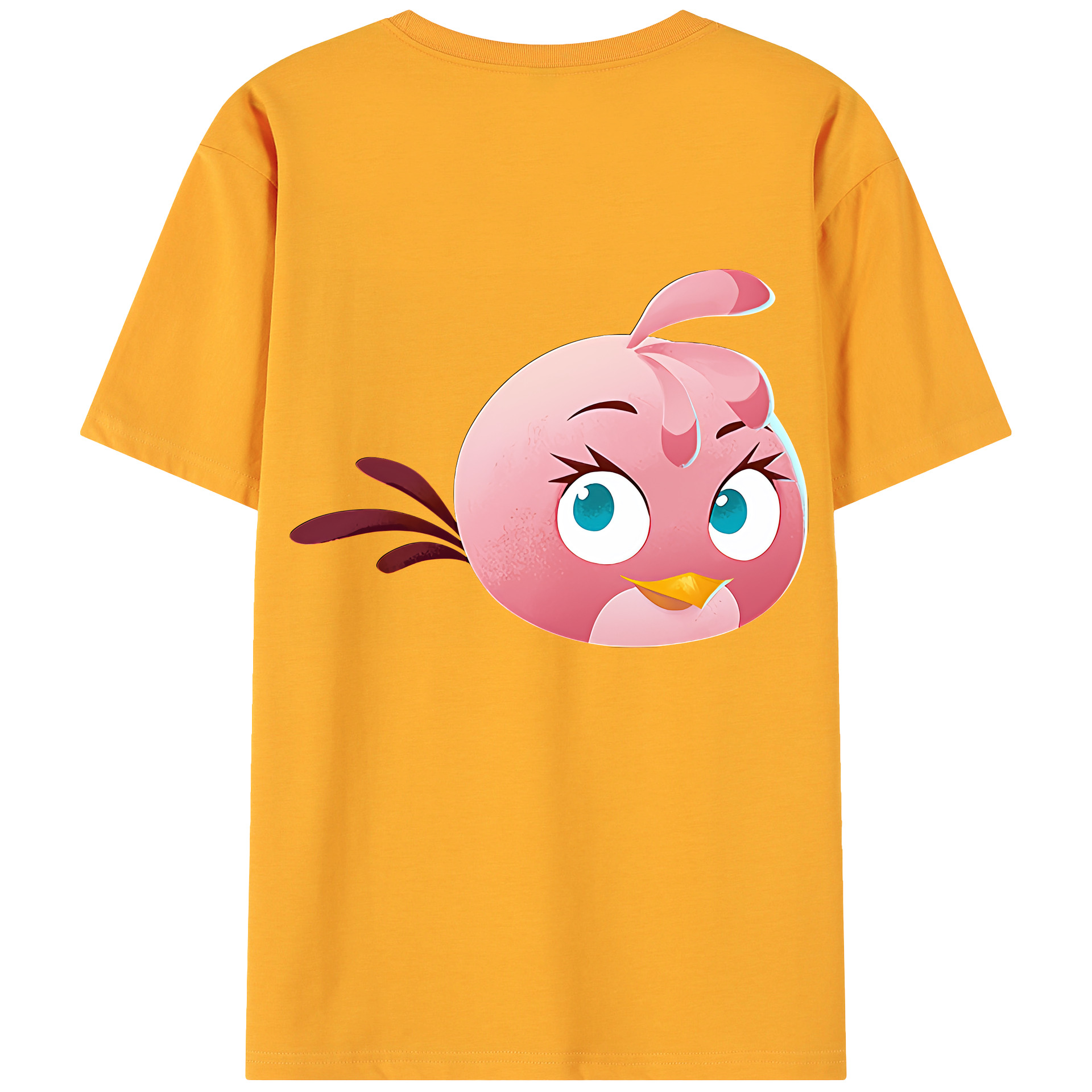 （画像用） Angry Birds アングリーバード 綿100％ メンズ半袖Tシャツ（バックプリント） 通気性