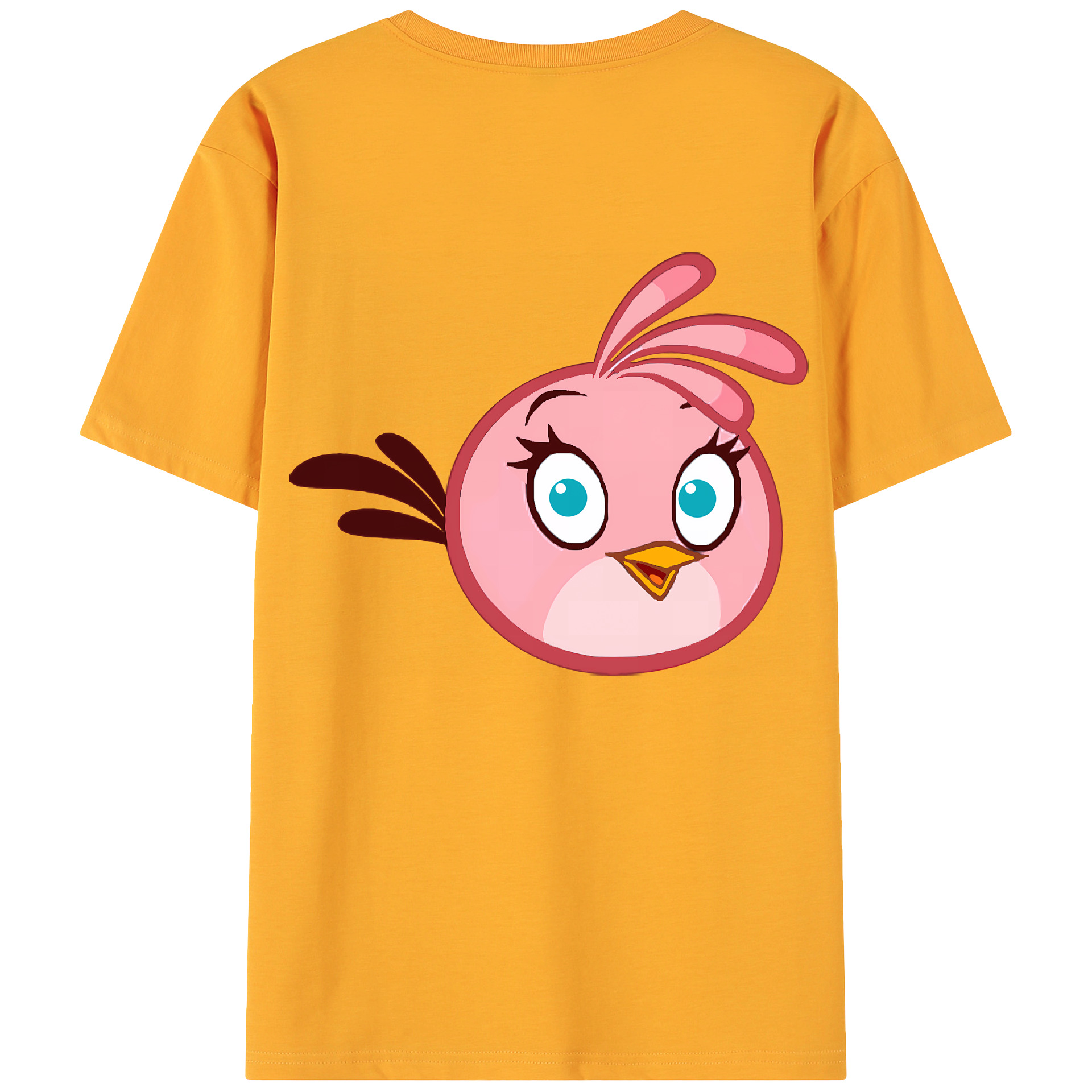 （画像用） Angry Birds アングリーバード 綿100％ メンズ半袖Tシャツ（バックプリント） 通気性