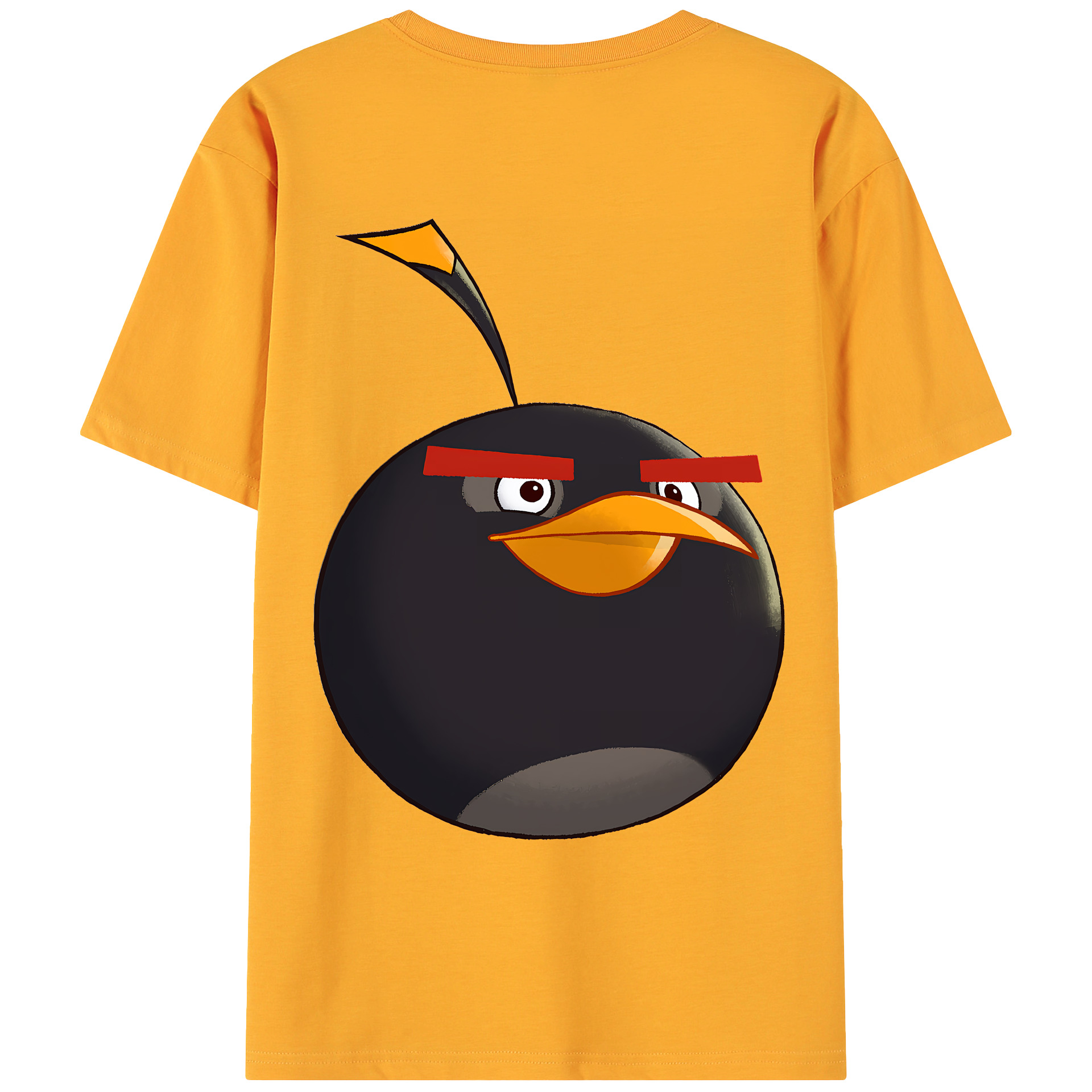 （画像用） Angry Birds アングリーバード 綿100％ メンズ半袖Tシャツ（バックプリント） 通気性