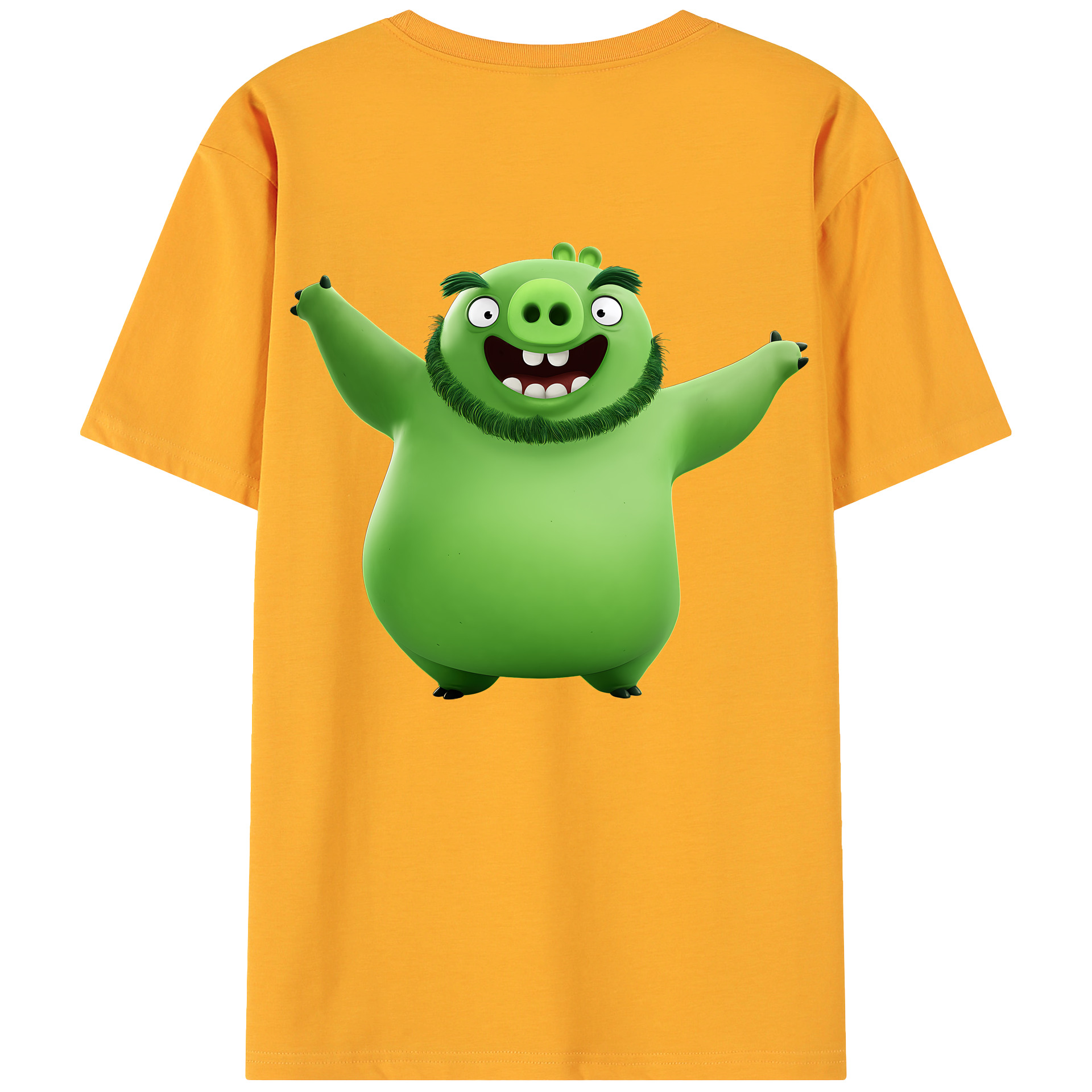 （画像用） Angry Birds アングリーバード 綿100％ メンズ半袖Tシャツ（バックプリント） 通気性