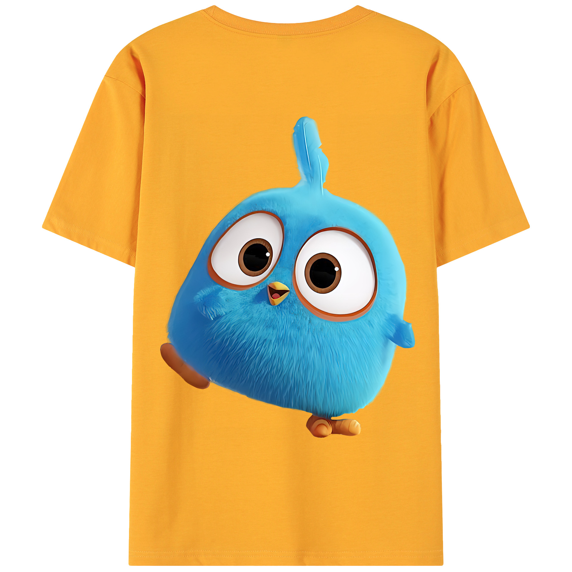 （画像用） Angry Birds アングリーバード 綿100％ メンズ半袖Tシャツ（バックプリント） 通気性