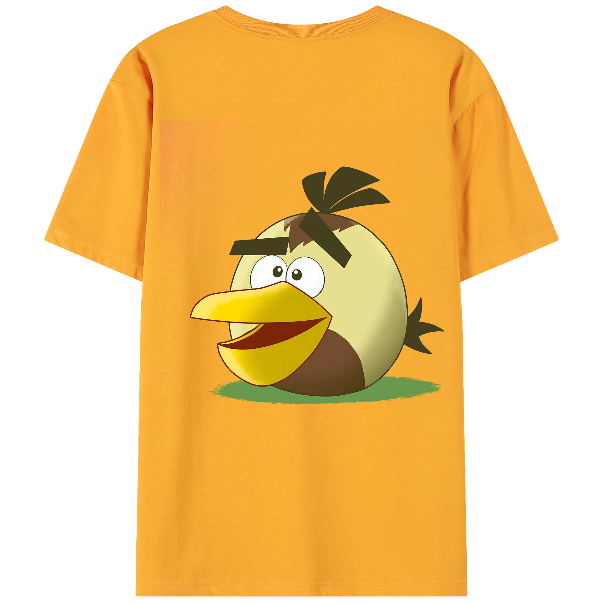 （画像用） Angry Birds アングリーバード 綿100％ メンズ半袖Tシャツ（バックプリント） 通気性