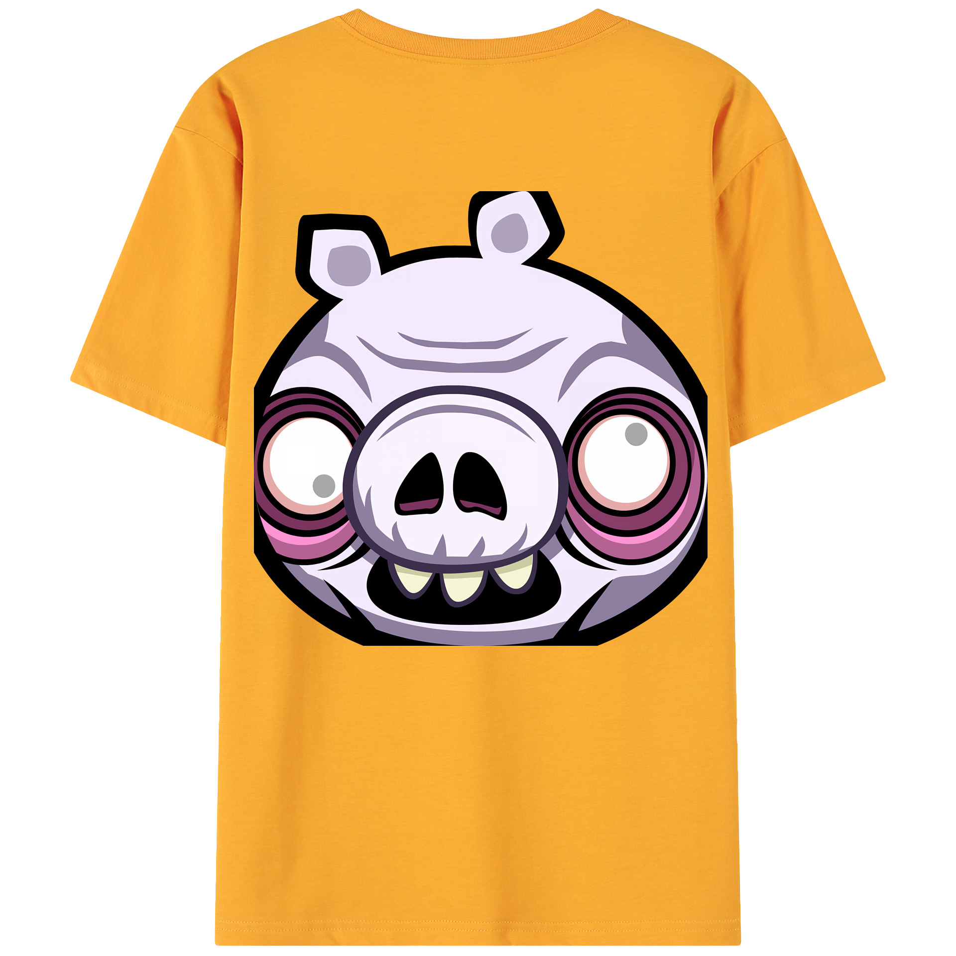 （画像用） Angry Birds アングリーバード 綿100％ メンズ半袖Tシャツ（バックプリント） 通気性