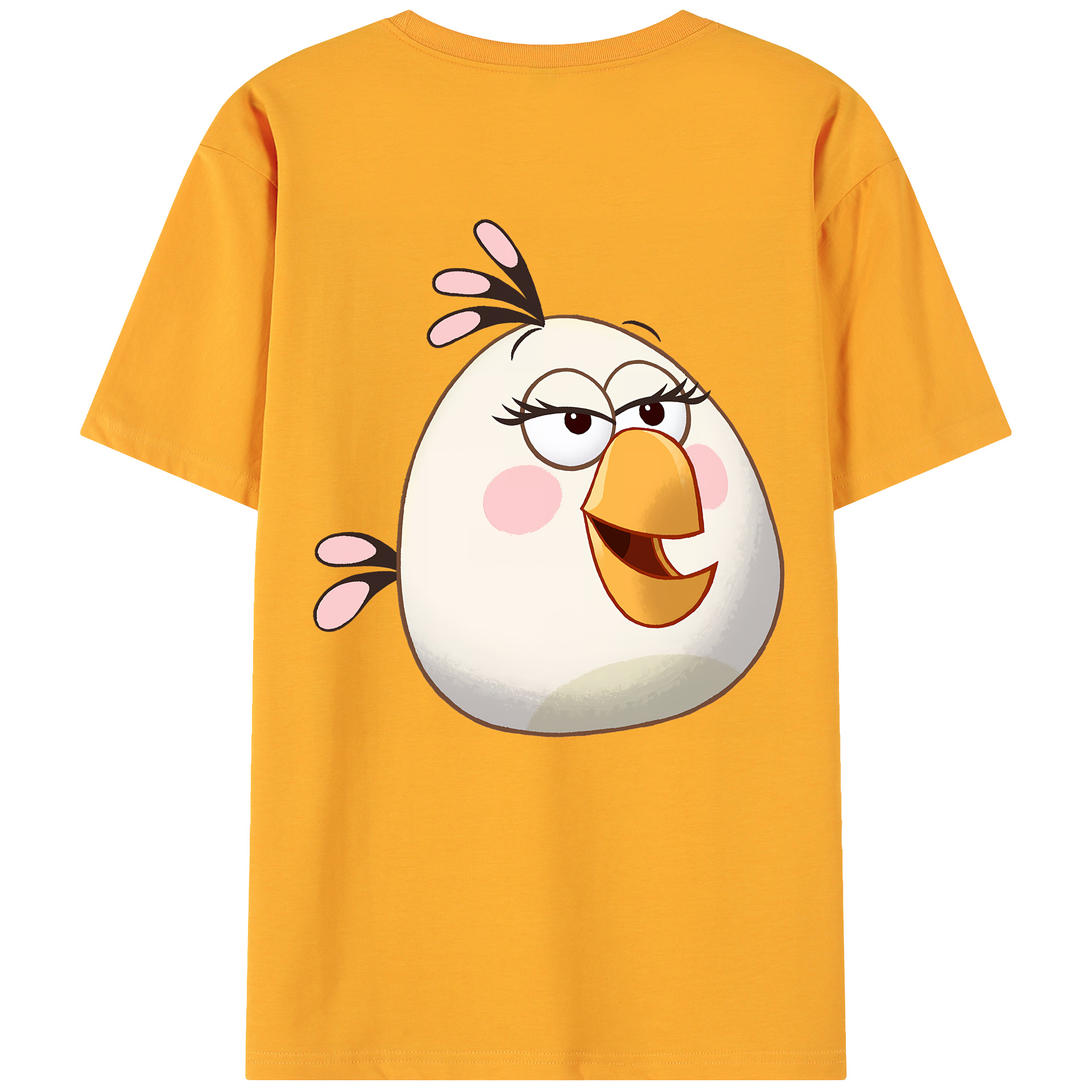 （画像用） Angry Birds アングリーバード 綿100％ メンズ半袖Tシャツ（バックプリント） 通気性