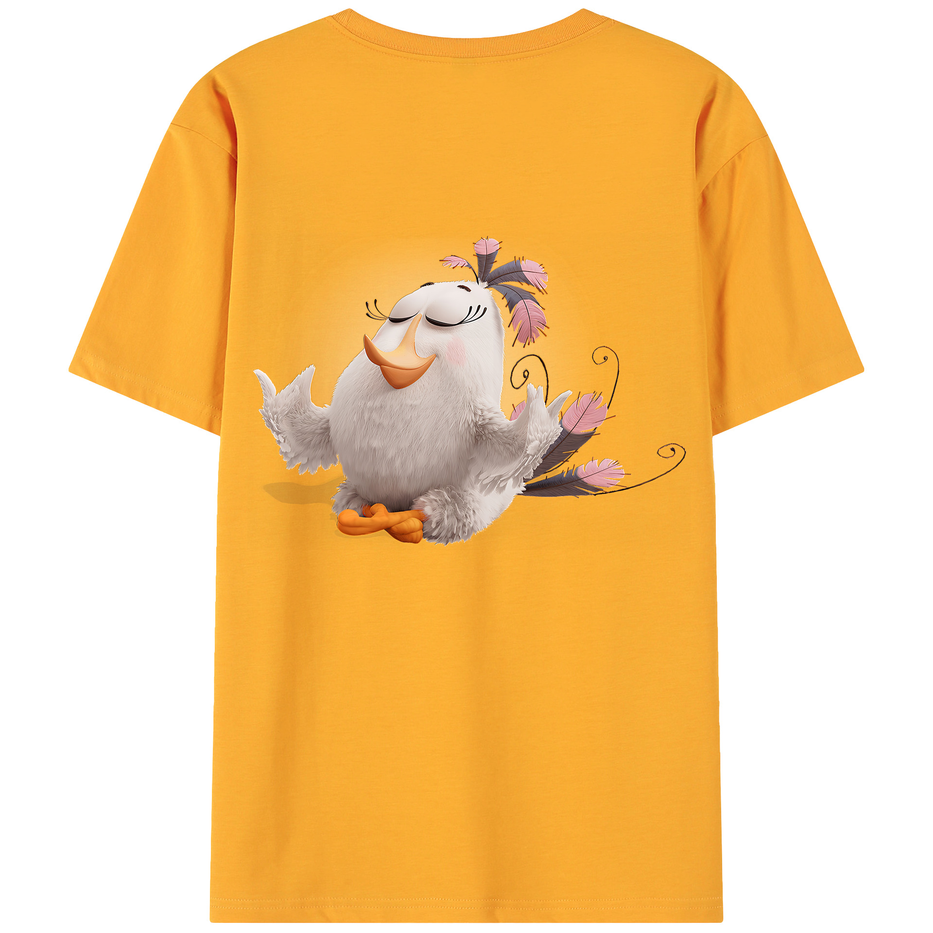 （画像用） Angry Birds アングリーバード 綿100％ メンズ半袖Tシャツ（バックプリント） 通気性