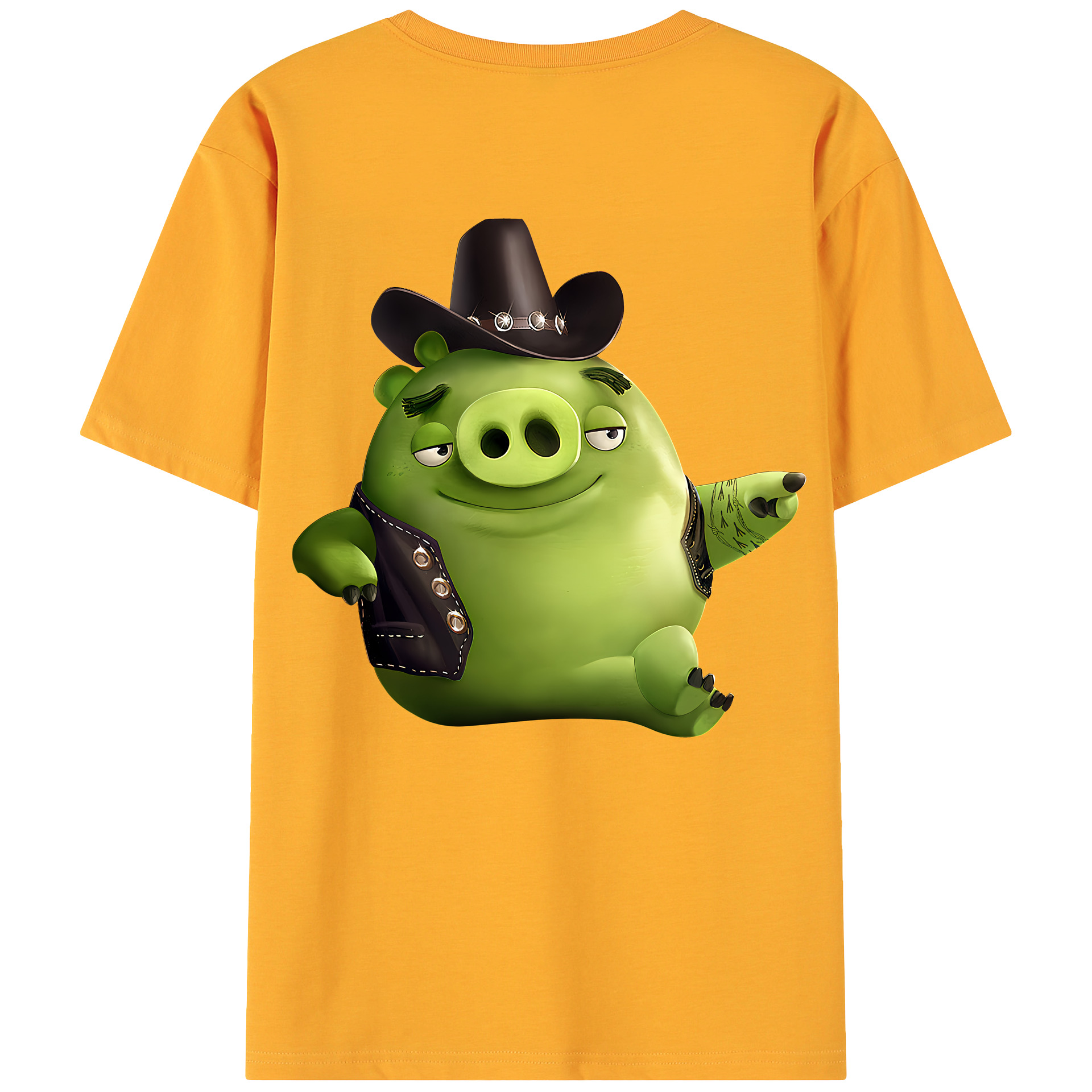 （画像用） Angry Birds アングリーバード 綿100％ メンズ半袖Tシャツ（バックプリント） 通気性