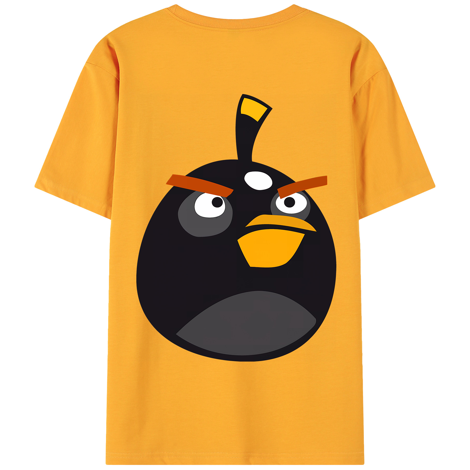 （画像用） Angry Birds アングリーバード 綿100％ メンズ半袖Tシャツ（バックプリント） 通気性
