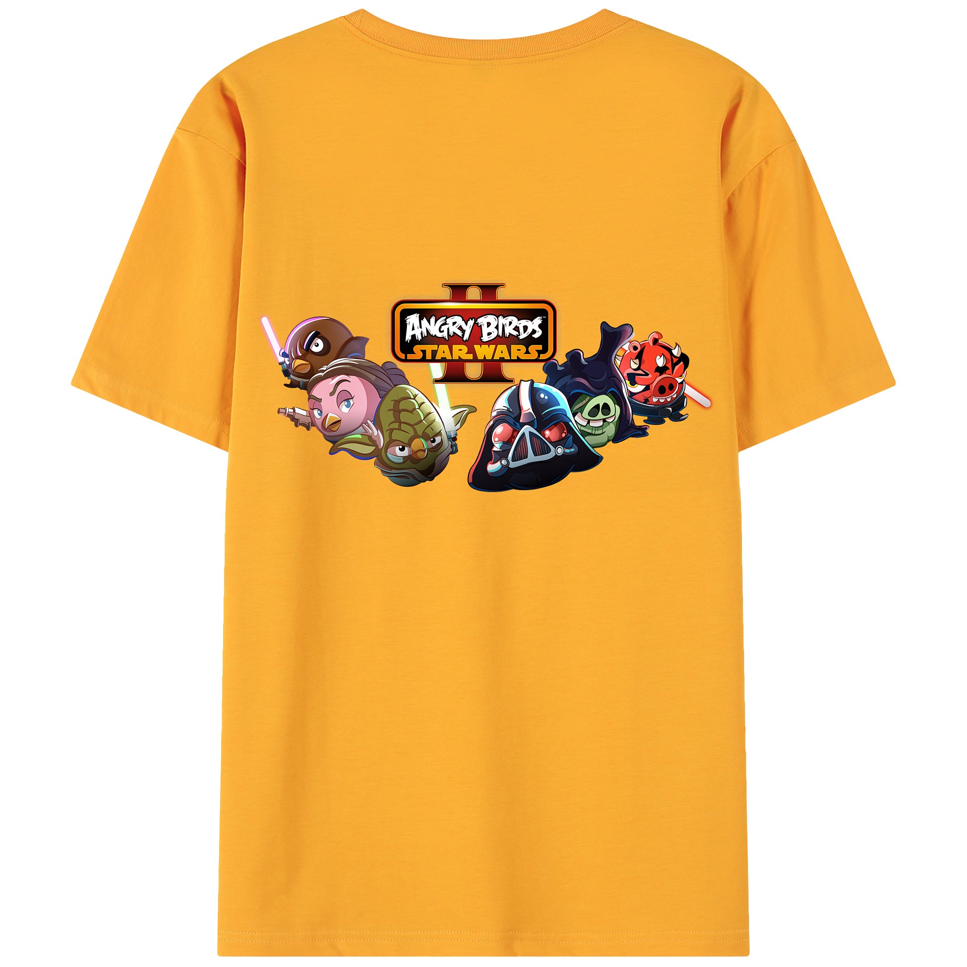 （画像用） Angry Birds アングリーバード 綿100％ メンズ半袖Tシャツ（バックプリント） 通気性