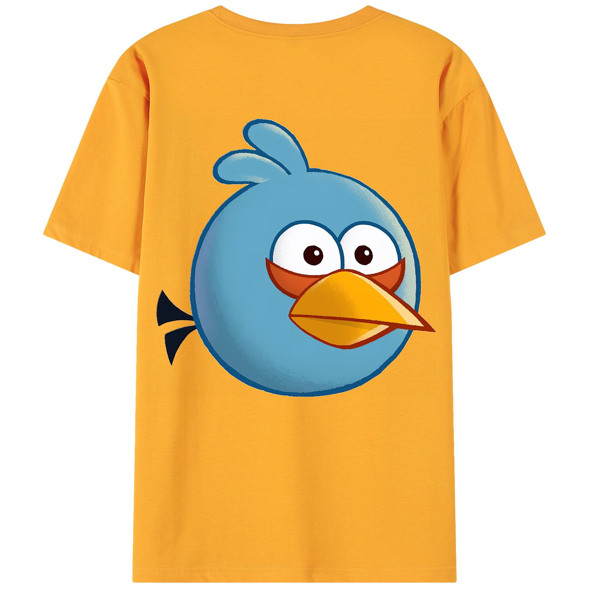 （画像用） Angry Birds アングリーバード 綿100％ メンズ半袖Tシャツ（バックプリント） 通気性