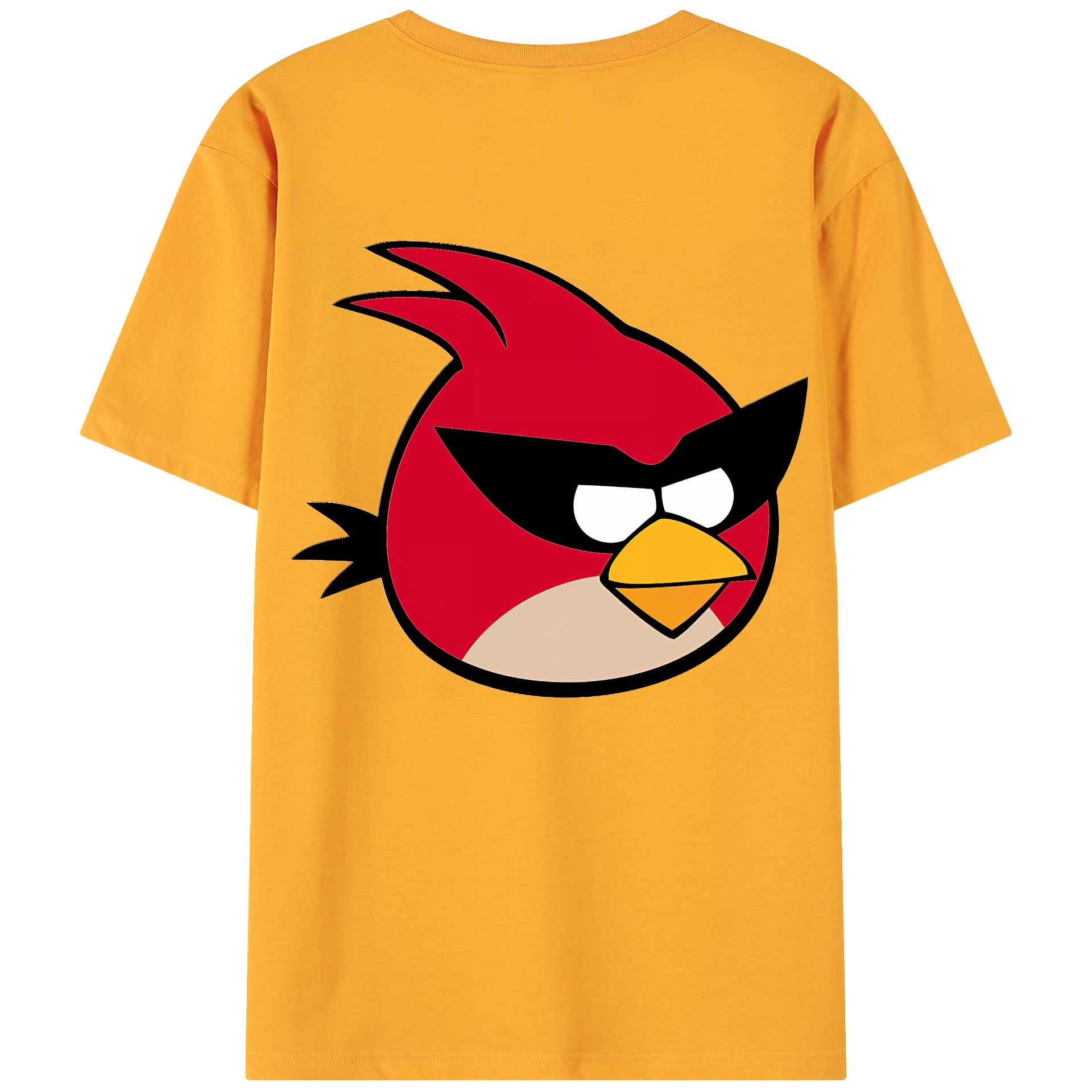 （画像用） Angry Birds アングリーバード 綿100％ メンズ半袖Tシャツ（バックプリント） 通気性