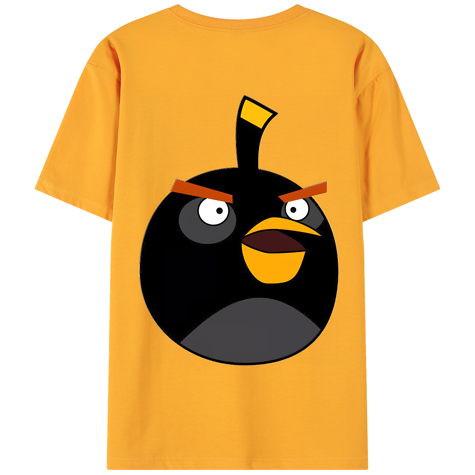 （画像用） Angry Birds アングリーバード 綿100％ メンズ半袖Tシャツ（バックプリント） 通気性