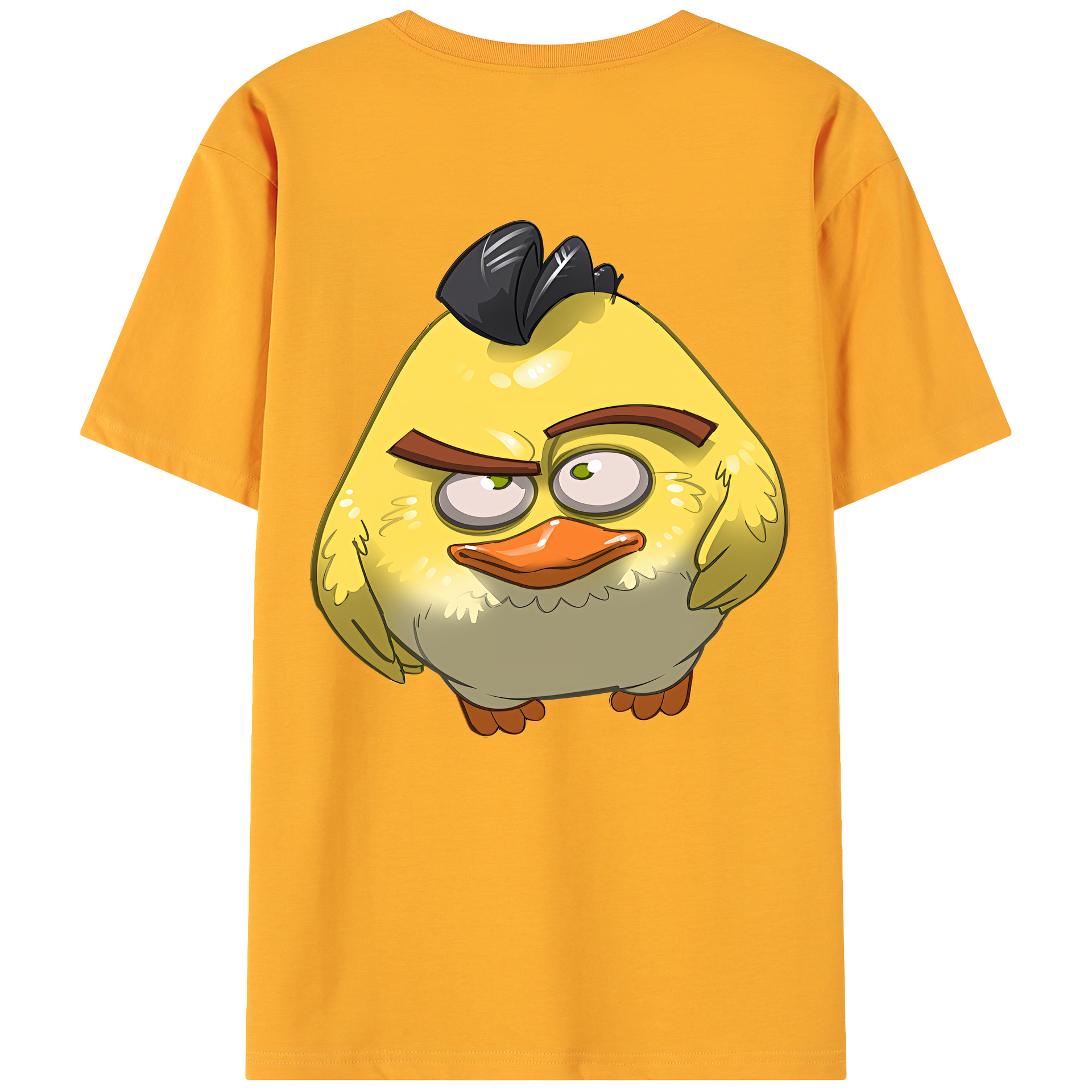（画像用） Angry Birds アングリーバード 綿100％ メンズ半袖Tシャツ（バックプリント） 通気性