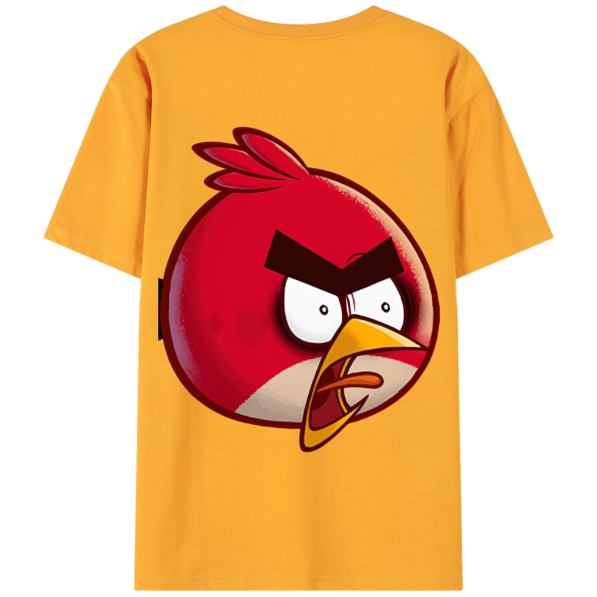 （画像用） Angry Birds アングリーバード 綿100％ メンズ半袖Tシャツ（バックプリント） 通気性