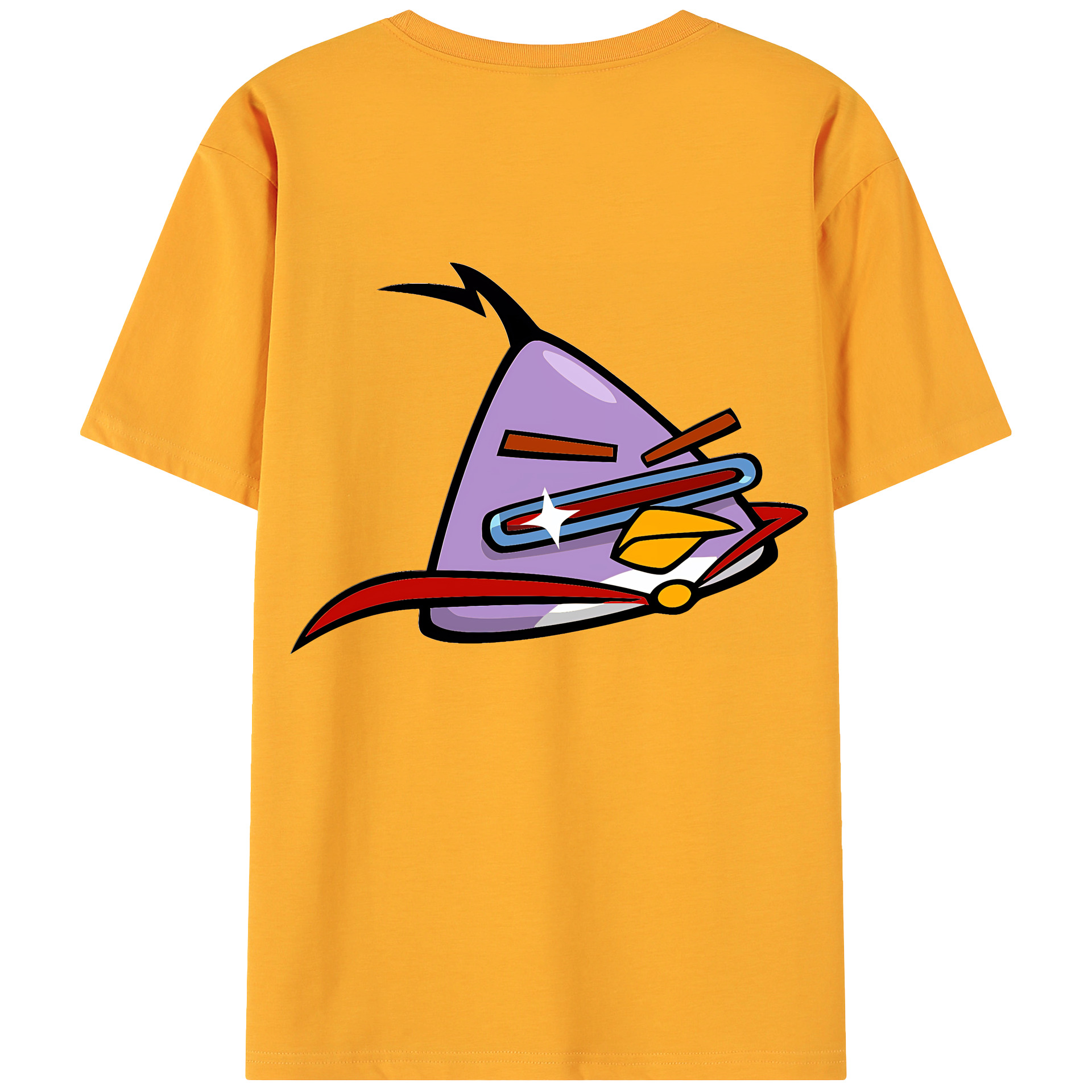 （画像用） Angry Birds アングリーバード 綿100％ メンズ半袖Tシャツ（バックプリント） 通気性
