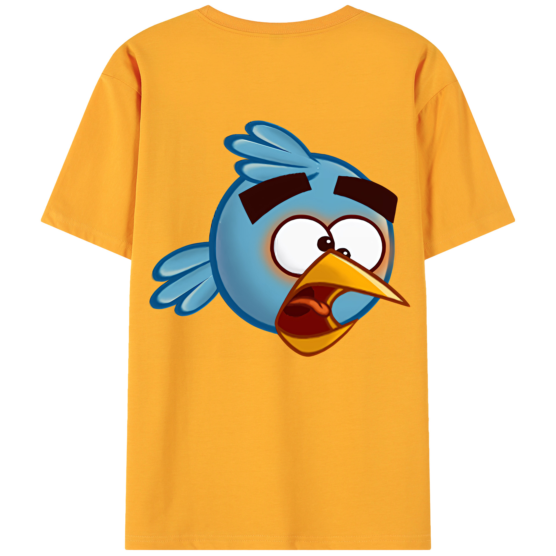 （画像用） Angry Birds アングリーバード 綿100％ メンズ半袖Tシャツ（バックプリント） 通気性