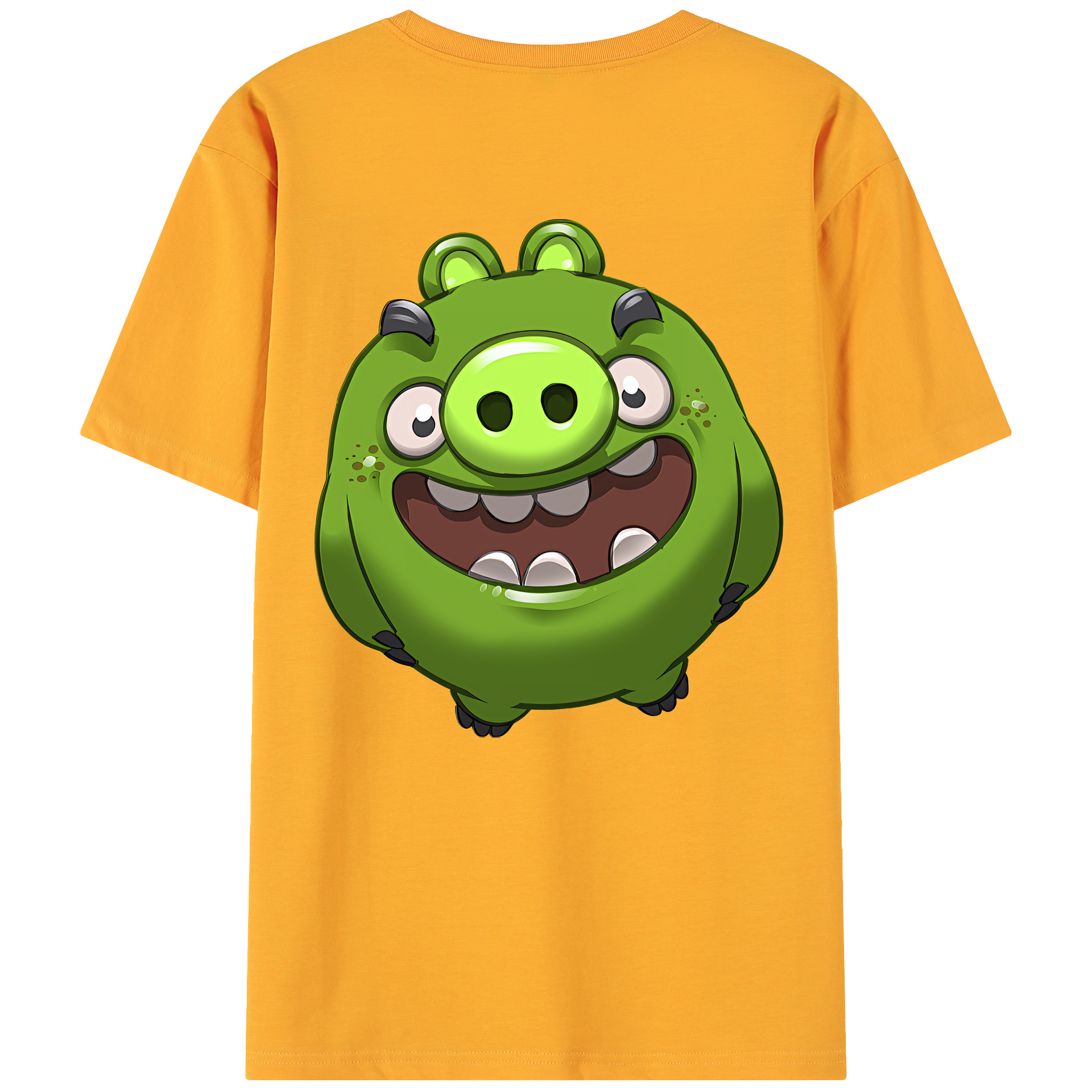 （画像用） Angry Birds アングリーバード 綿100％ メンズ半袖Tシャツ（バックプリント） 通気性