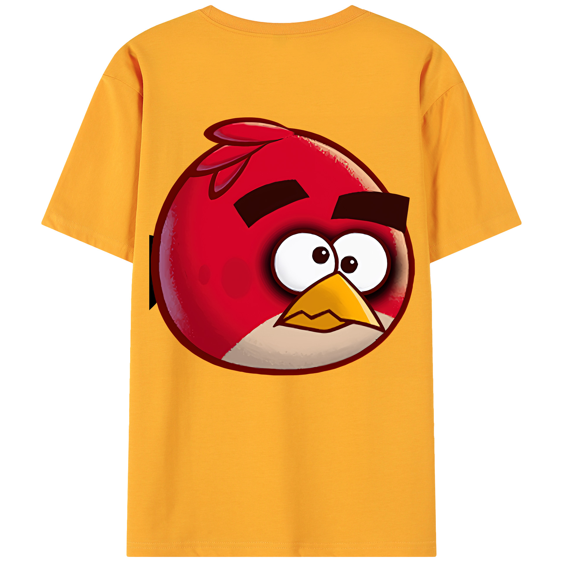 （画像用） Angry Birds アングリーバード 綿100％ メンズ半袖Tシャツ（バックプリント） 通気性
