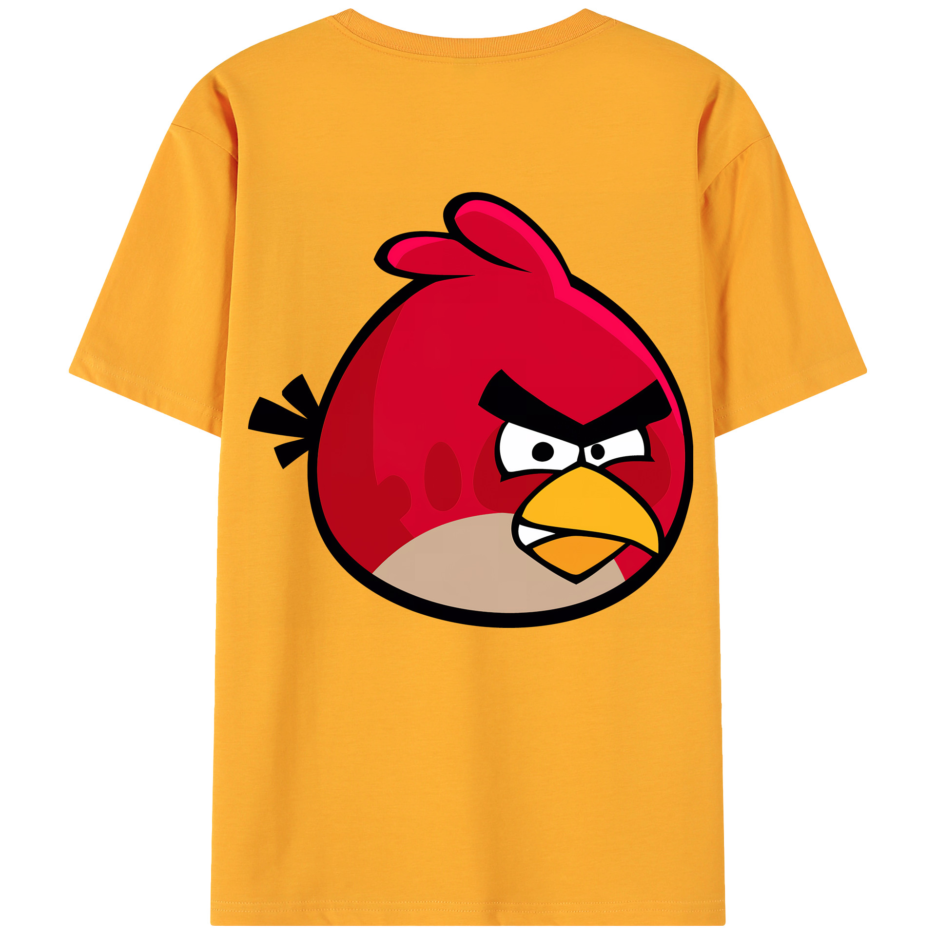 （画像用） Angry Birds アングリーバード 綿100％ メンズ半袖Tシャツ（バックプリント） 通気性