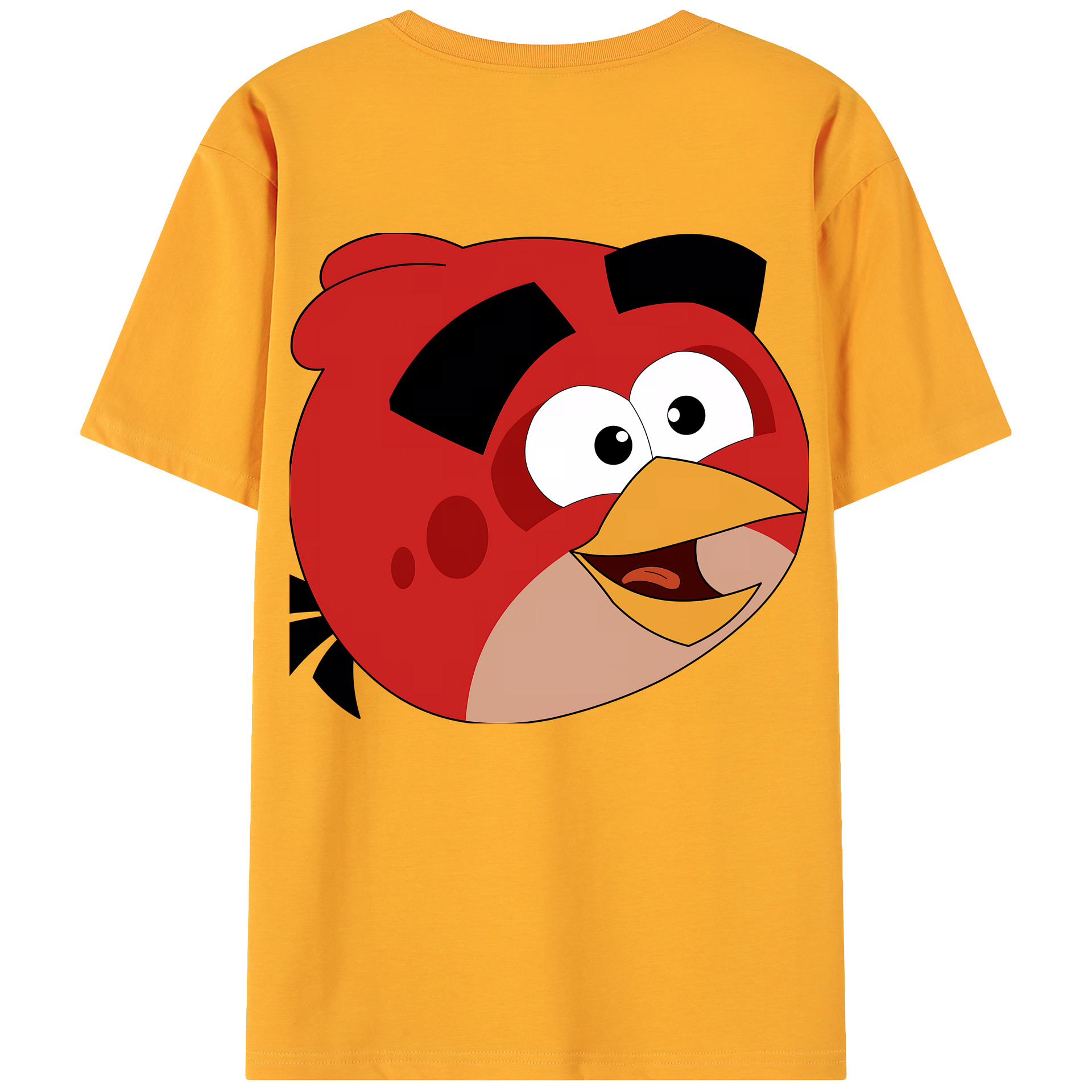 （画像用） Angry Birds アングリーバード 綿100％ メンズ半袖Tシャツ（バックプリント） 通気性