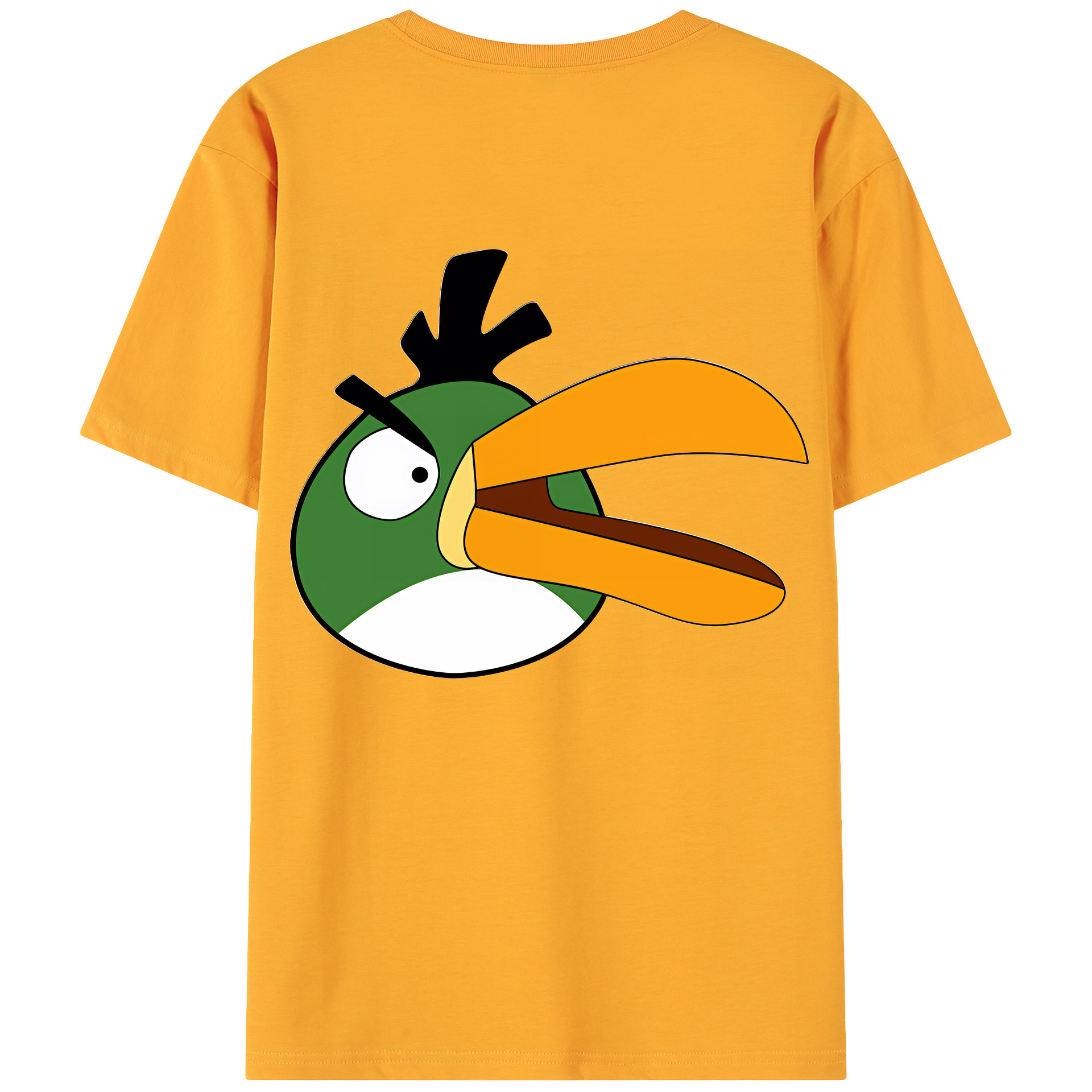 （画像用） Angry Birds アングリーバード 綿100％ メンズ半袖Tシャツ（バックプリント） 通気性