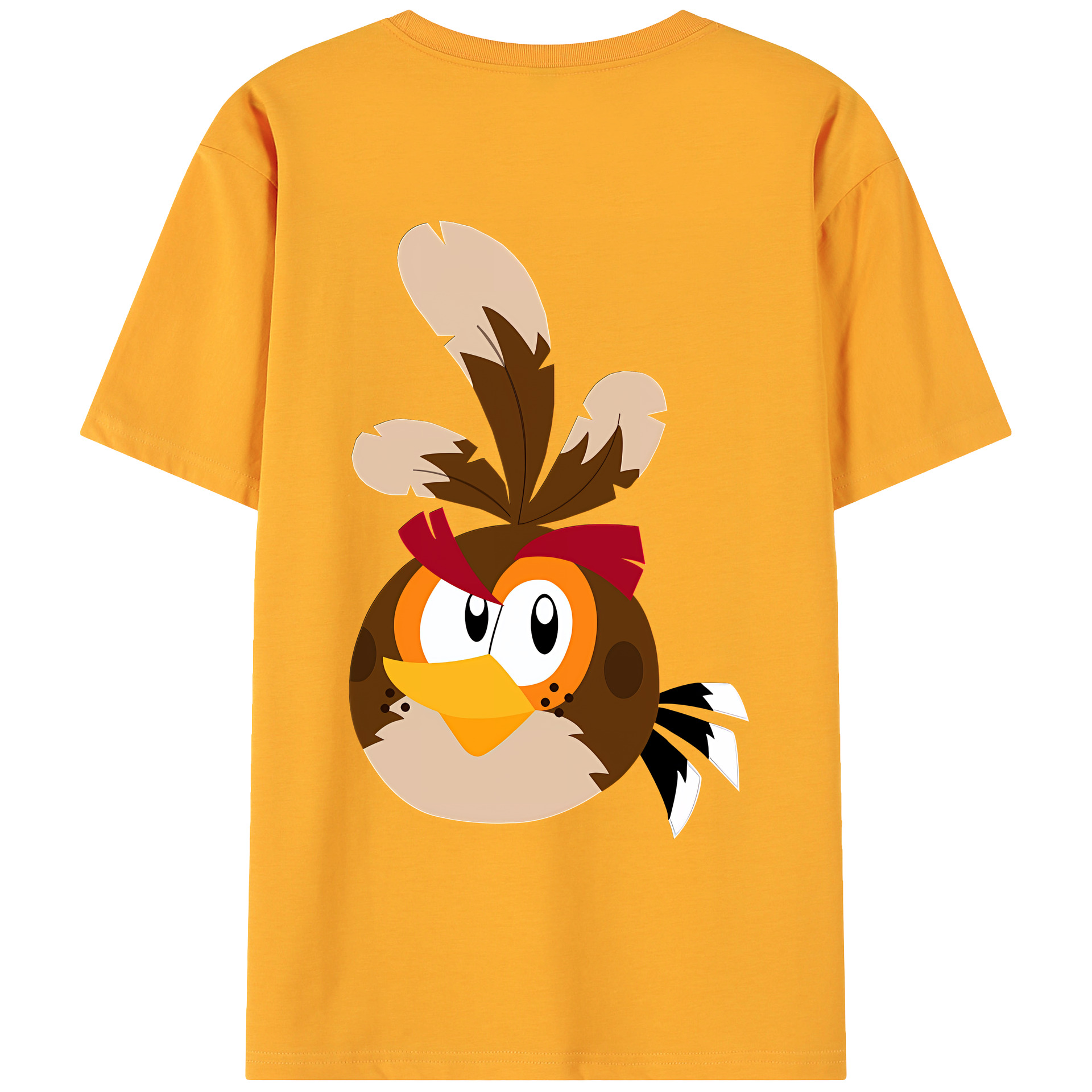 （画像用） Angry Birds アングリーバード 綿100％ メンズ半袖Tシャツ（バックプリント） 通気性