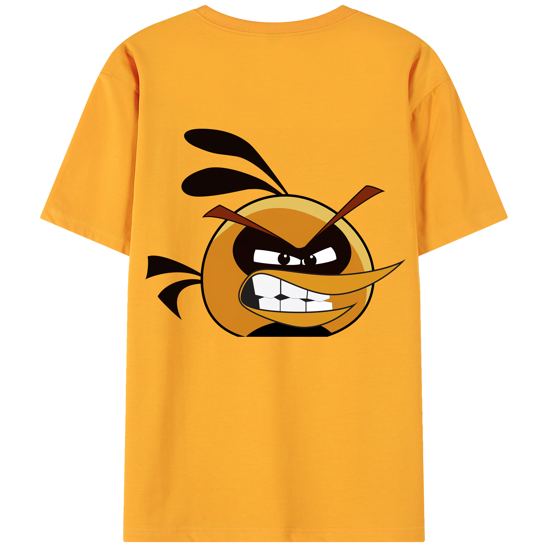 （画像用） Angry Birds アングリーバード 綿100％ メンズ半袖Tシャツ（バックプリント） 通気性