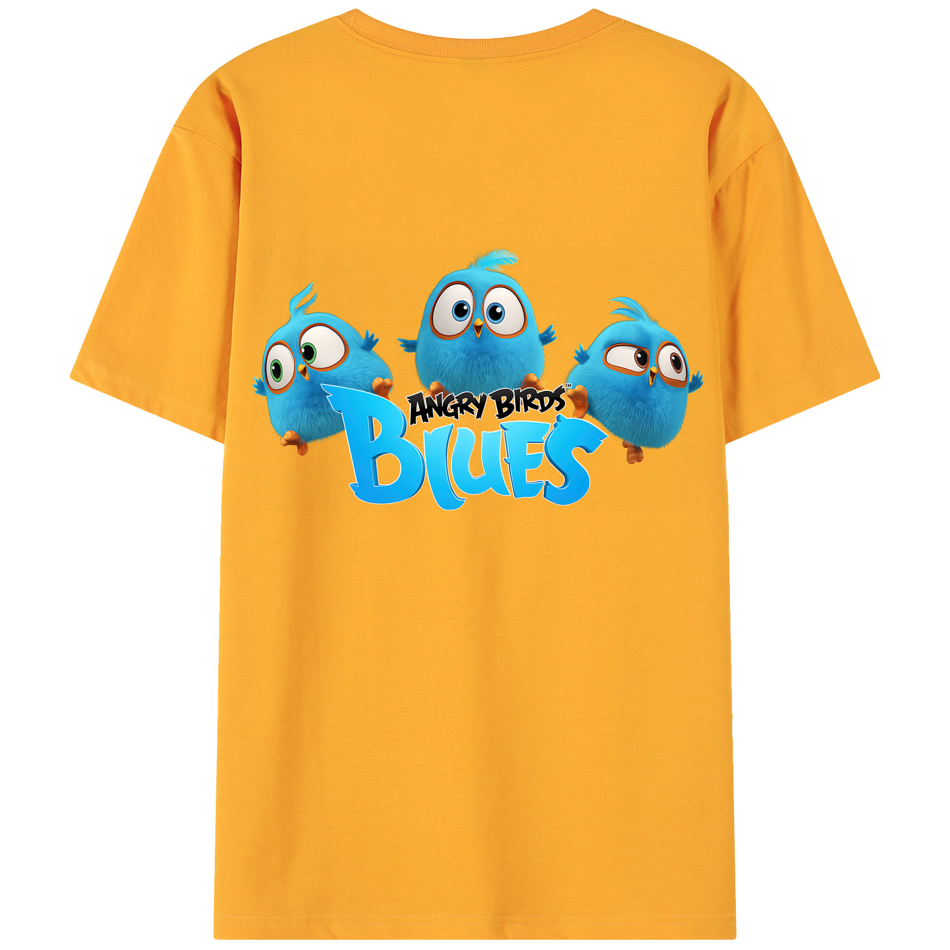 （画像用） Angry Birds アングリーバード 綿100％ メンズ半袖Tシャツ（バックプリント） 通気性