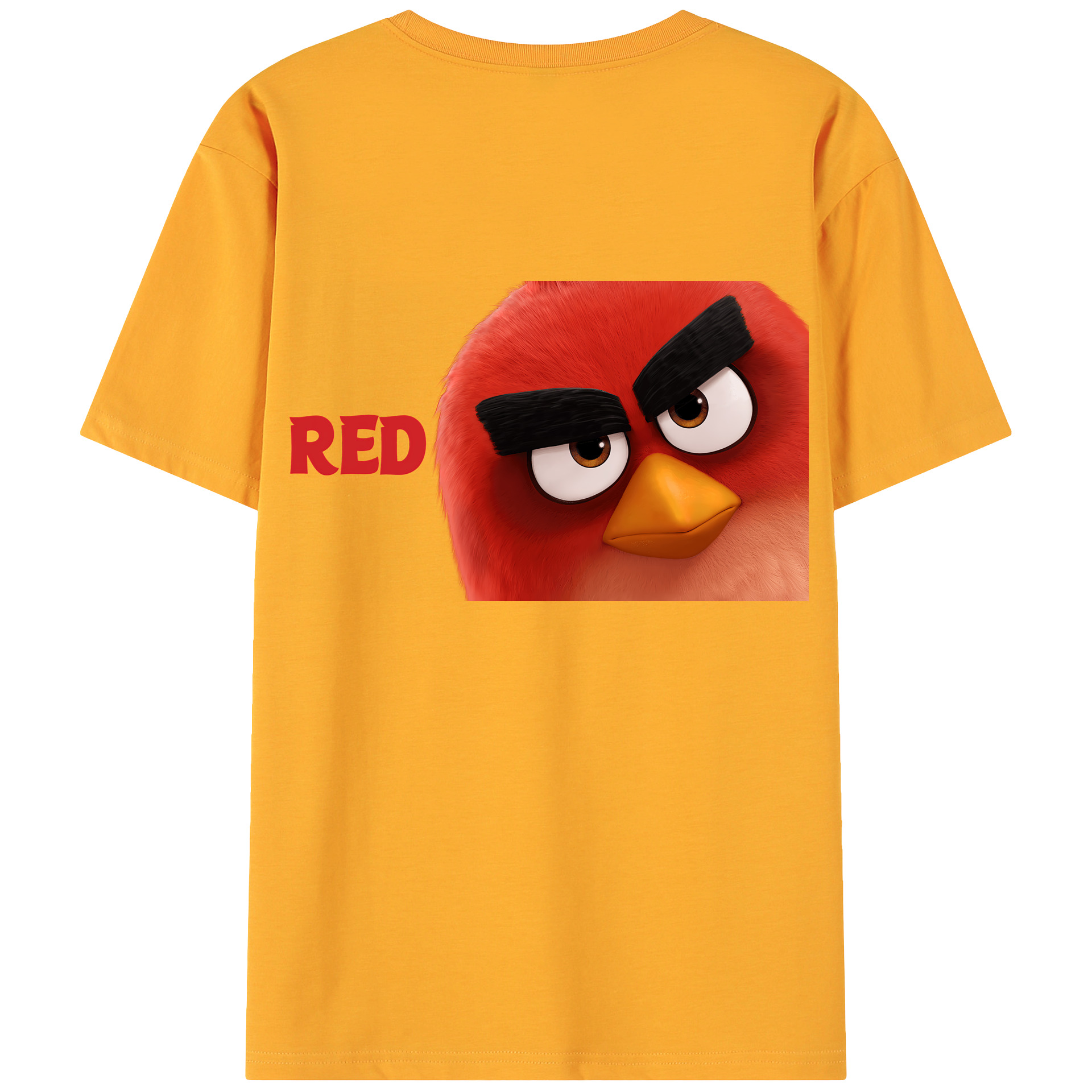 （画像用） Angry Birds アングリーバード 綿100％ メンズ半袖Tシャツ（バックプリント） 通気性