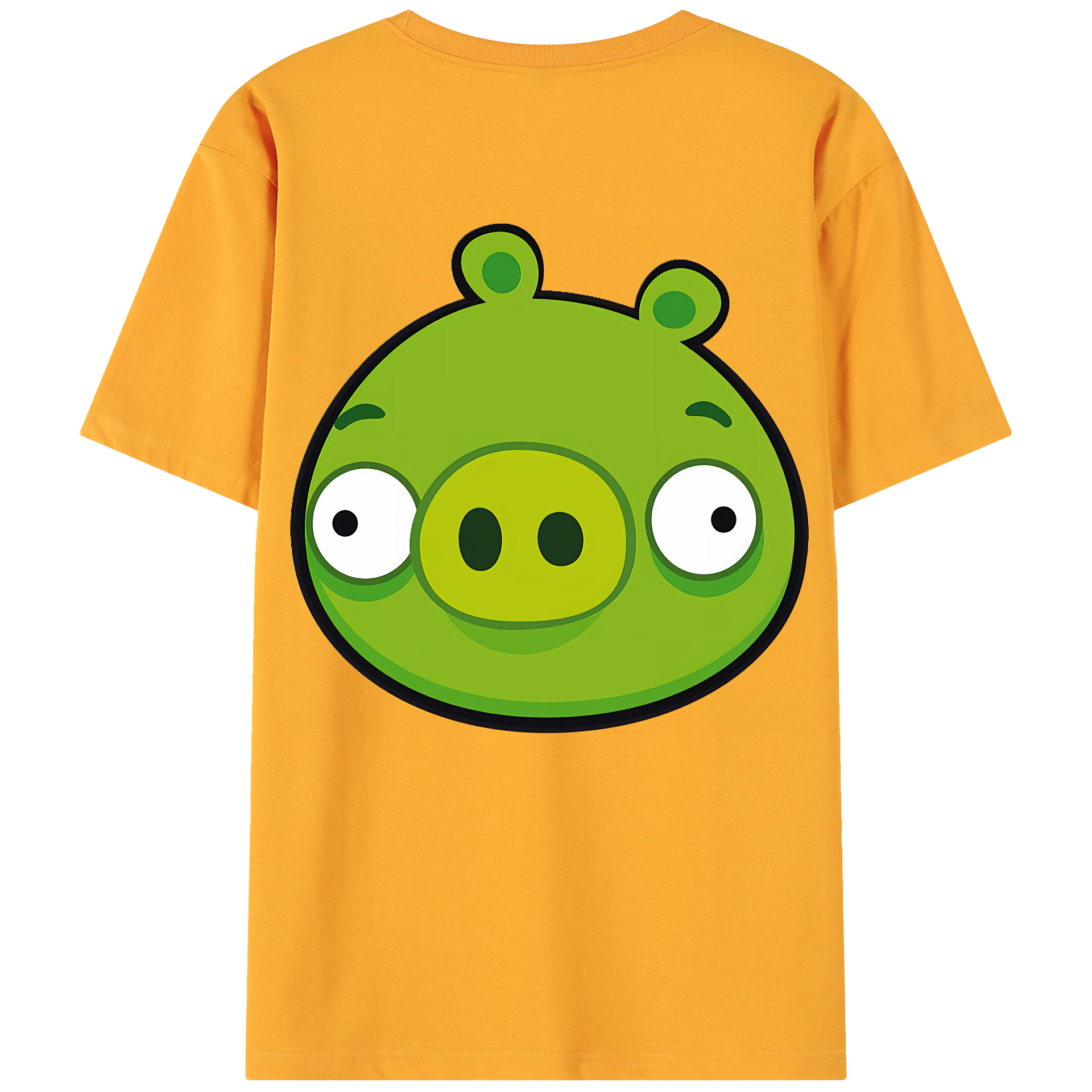 （画像用） Angry Birds アングリーバード 綿100％ メンズ半袖Tシャツ（バックプリント） 通気性