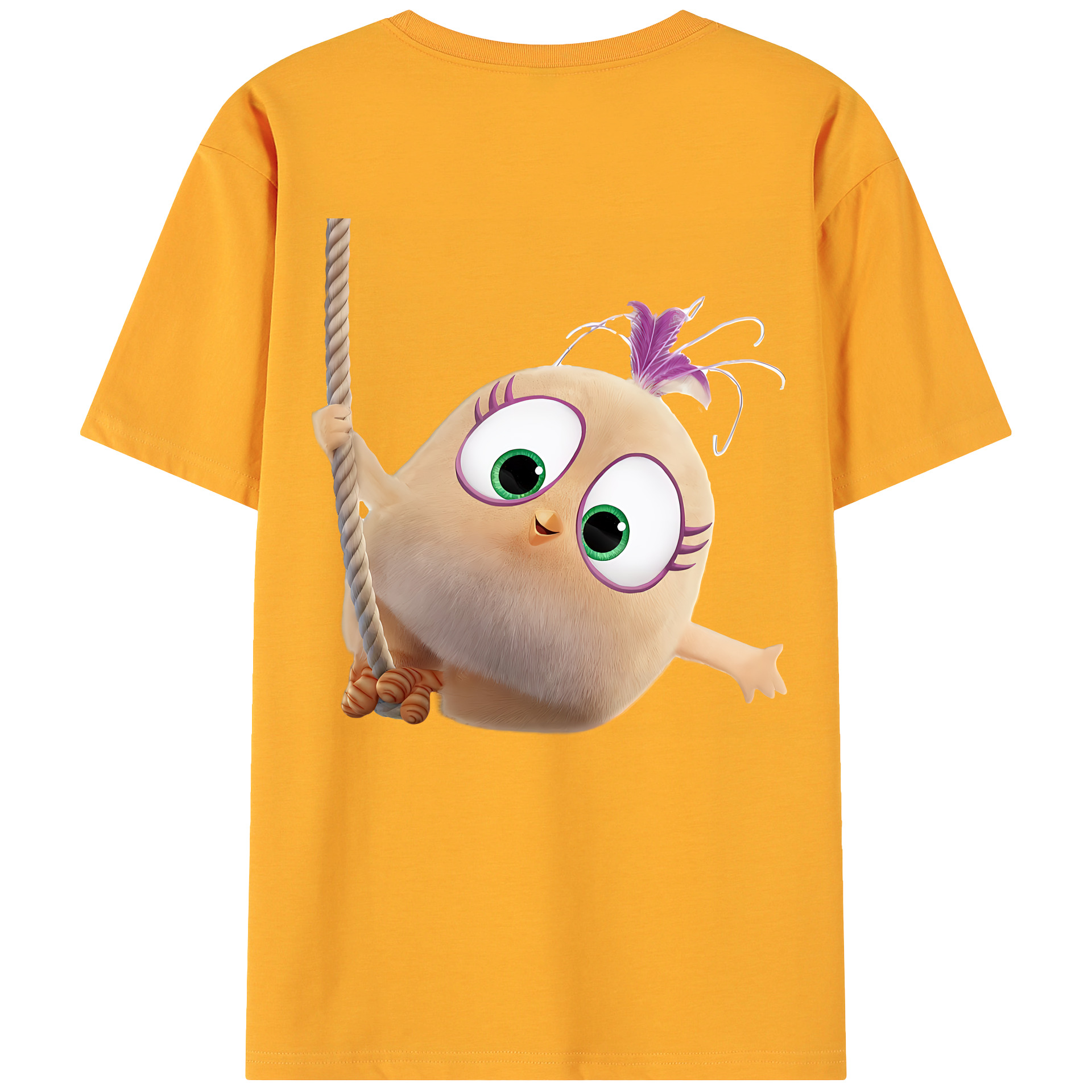 （画像用） Angry Birds アングリーバード 綿100％ メンズ半袖Tシャツ（バックプリント） 通気性