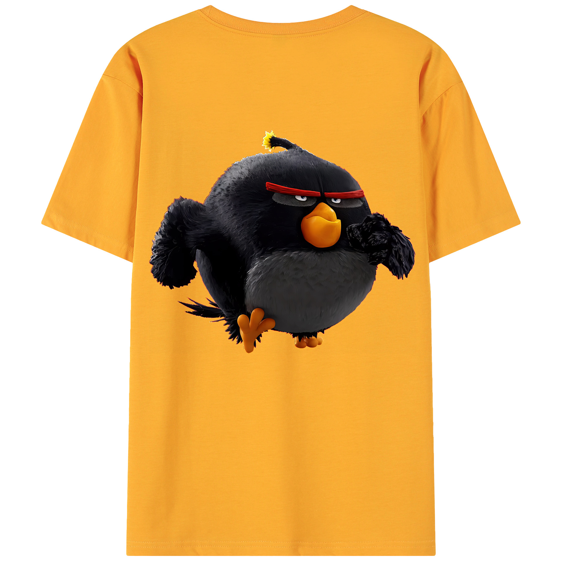 （画像用） Angry Birds アングリーバード 綿100％ メンズ半袖Tシャツ（バックプリント） 通気性