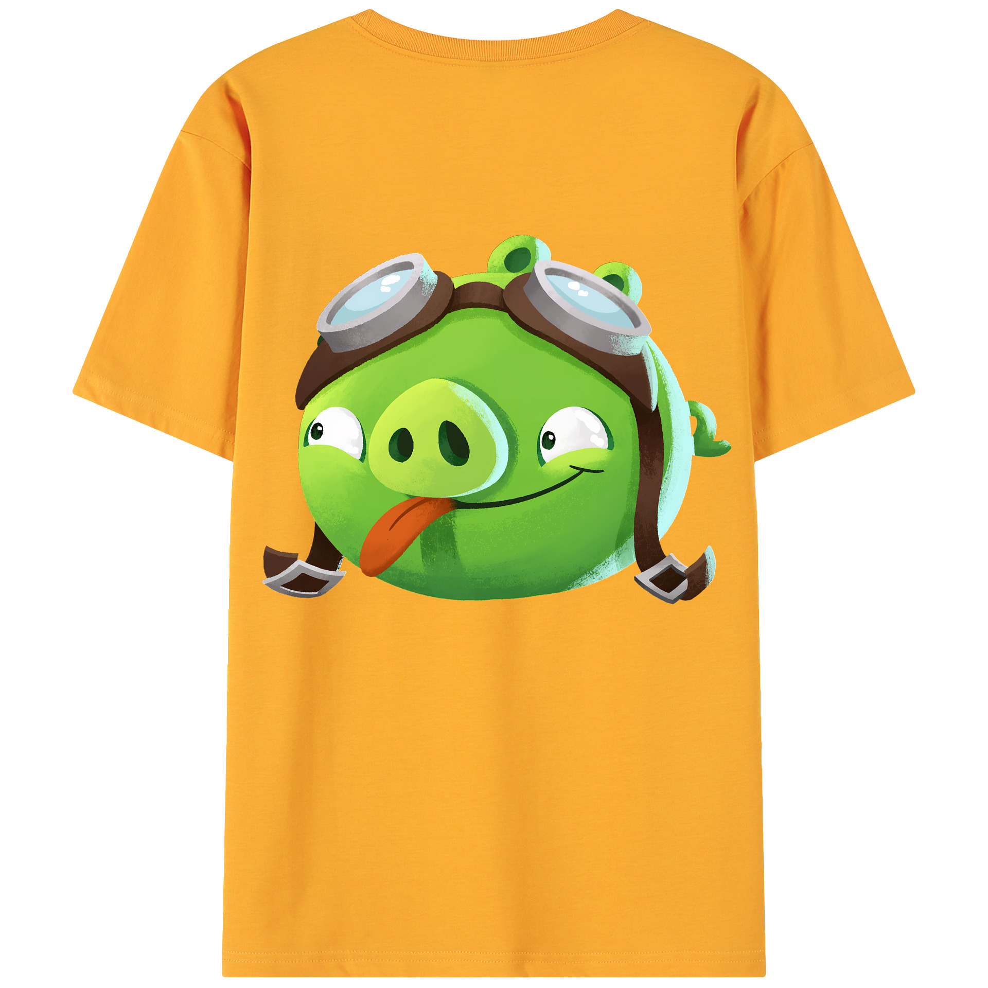 （画像用） Angry Birds アングリーバード 綿100％ メンズ半袖Tシャツ（バックプリント） 通気性