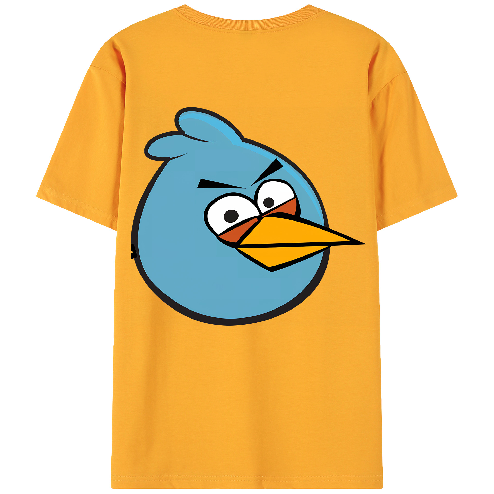 （画像用） Angry Birds アングリーバード 綿100％ メンズ半袖Tシャツ（バックプリント） 通気性